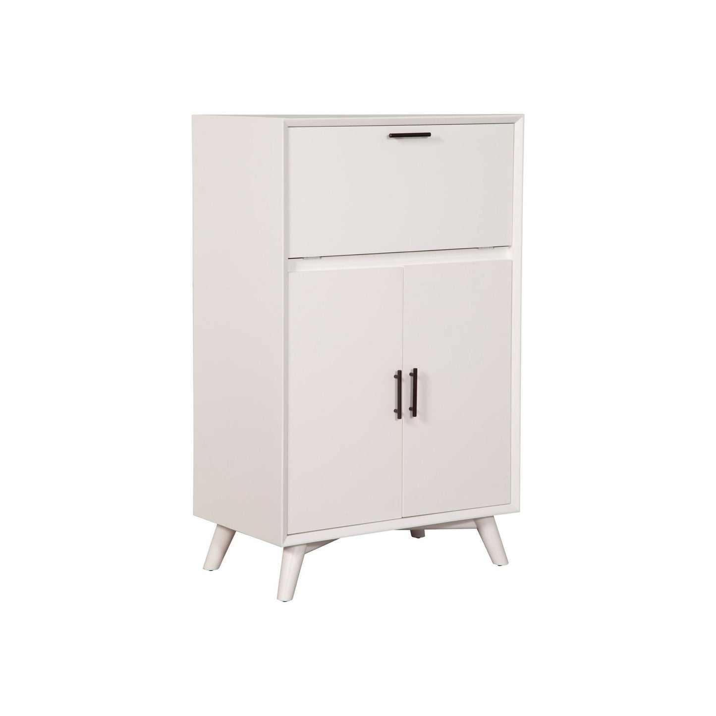 Flynn Large Bar Cabinet, White - Alpine Furniture