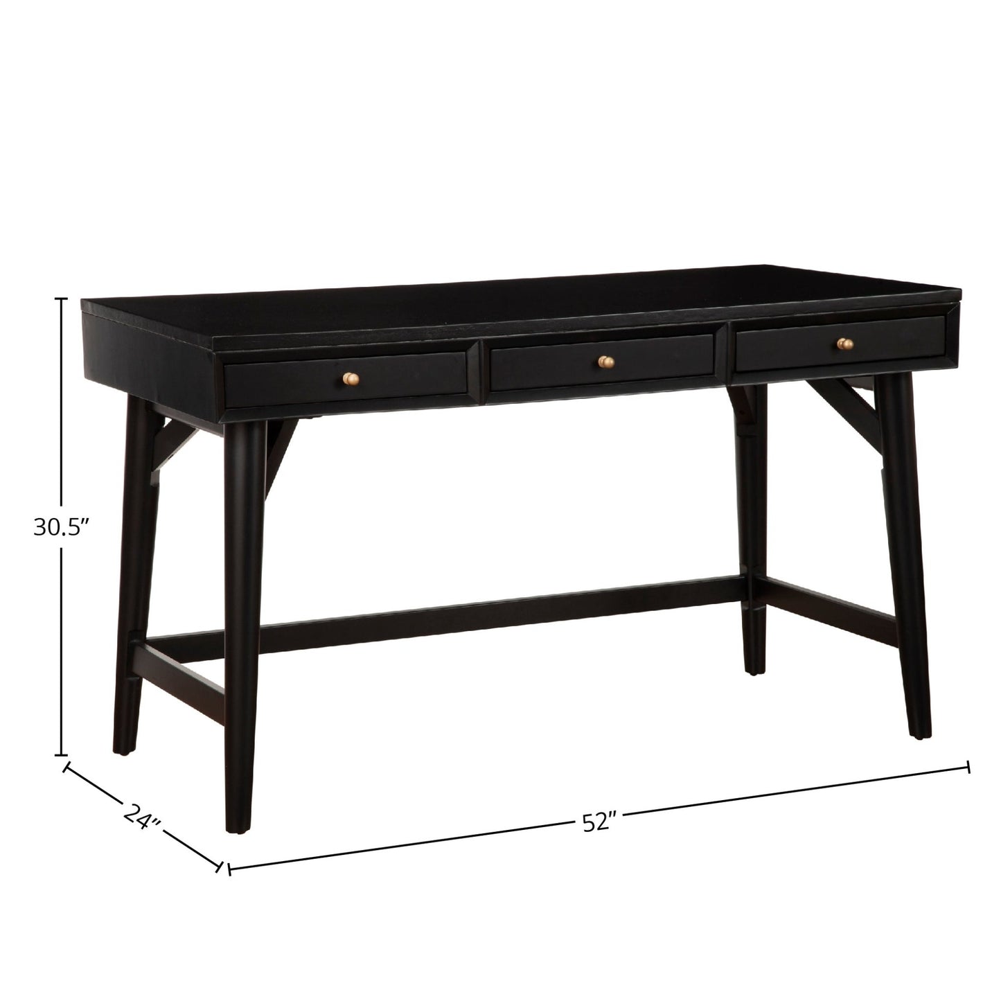 Flynn Large Desk, Black - Alpine Furniture