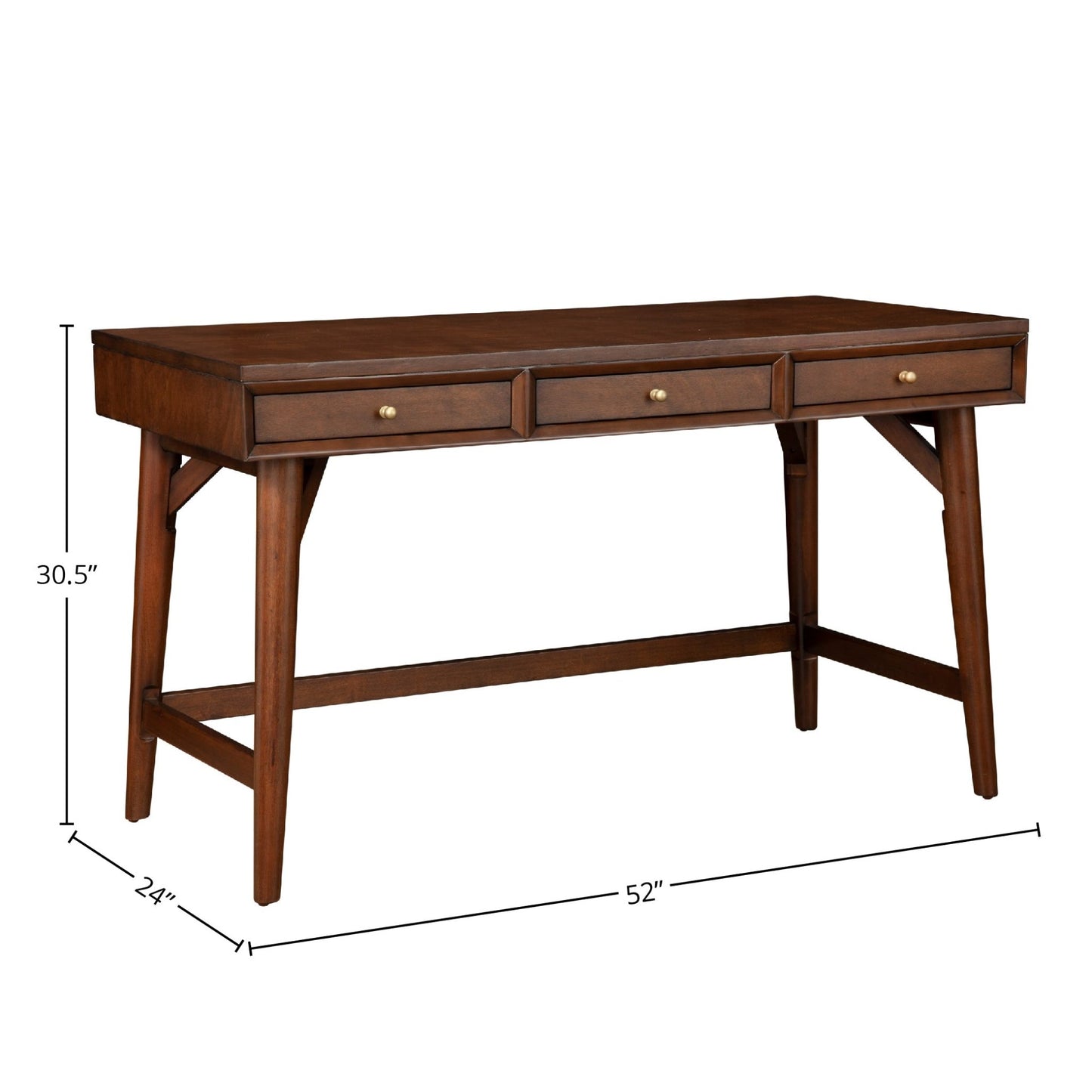 Flynn Large Desk, Walnut - Alpine Furniture