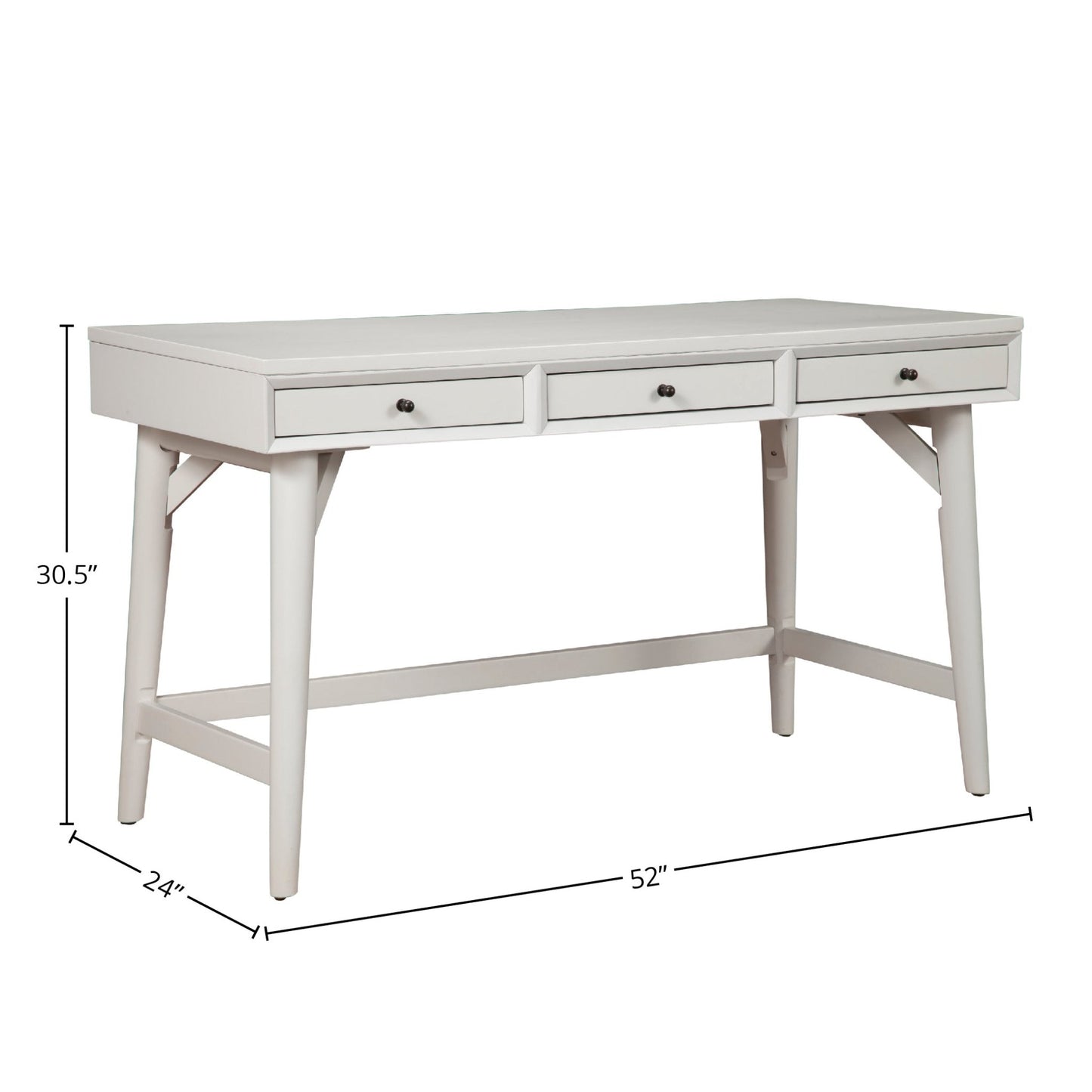 Flynn Large Desk, White - Alpine Furniture