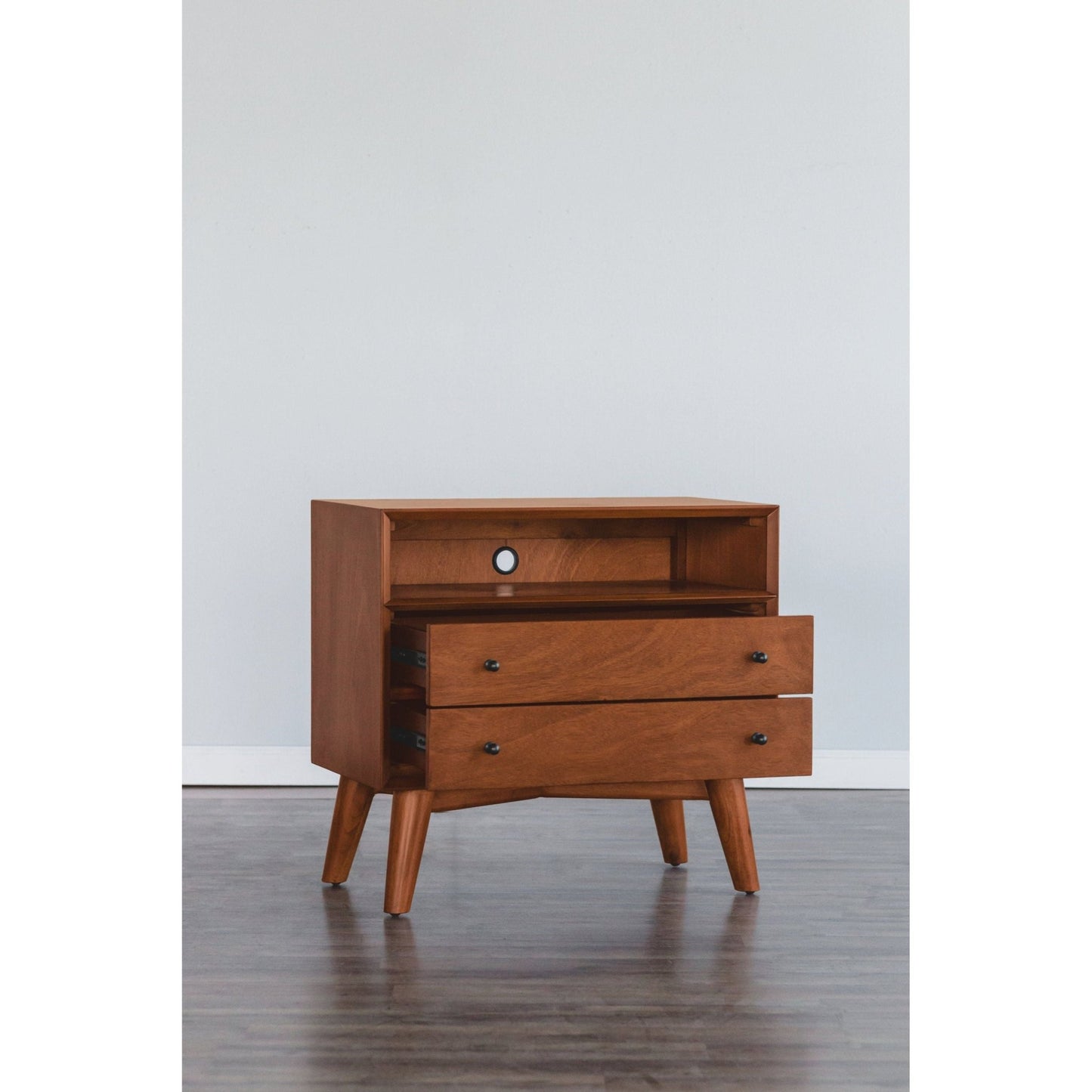 Flynn Large Nightstand, Acorn - Alpine Furniture