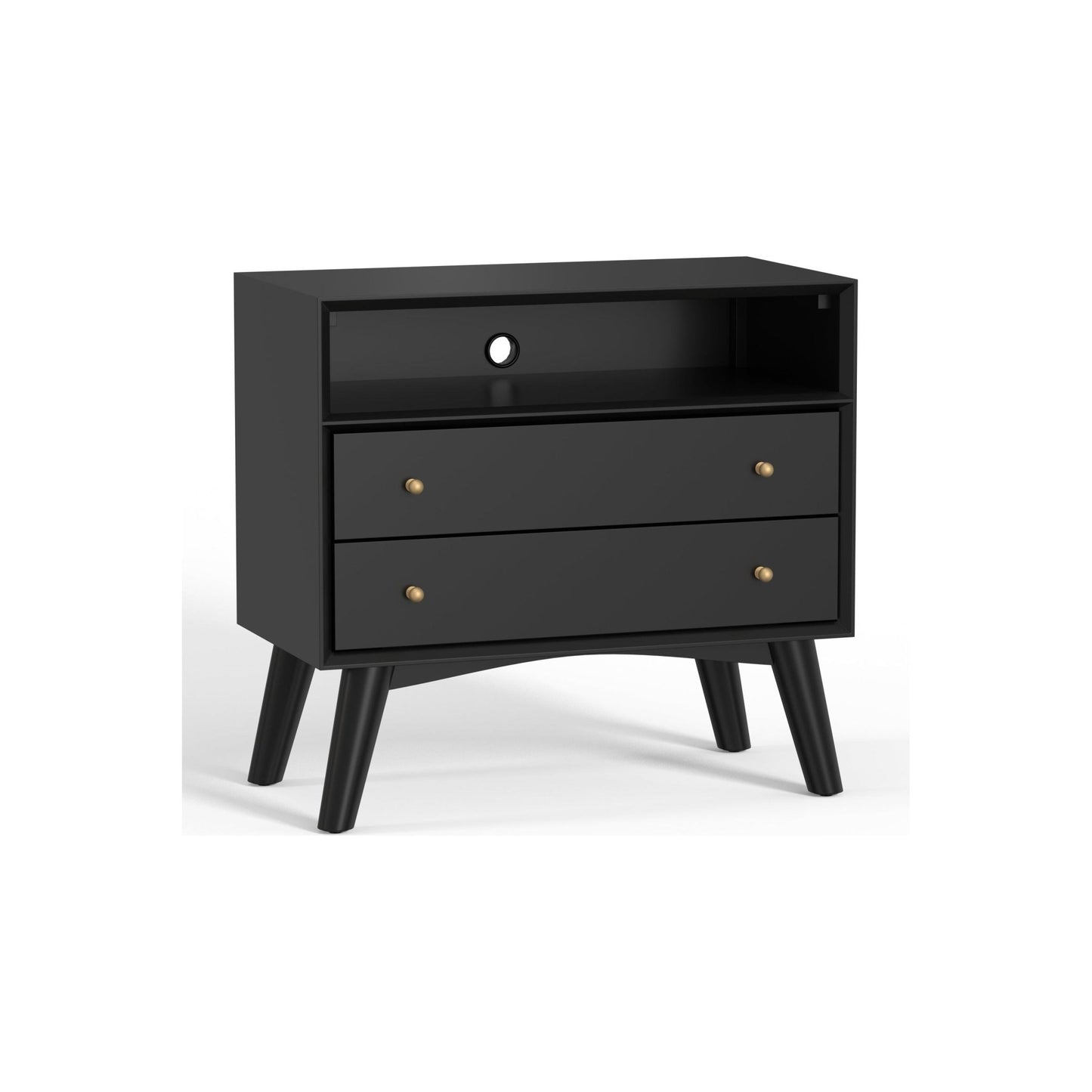 Flynn Large Nightstand, Black - Alpine Furniture