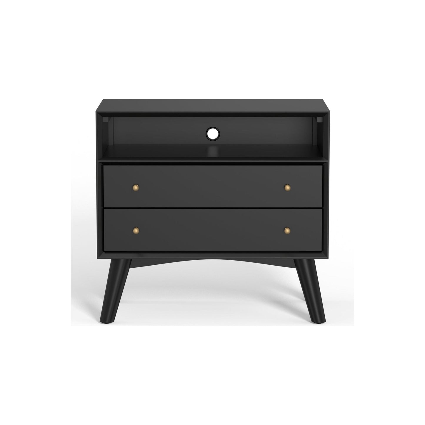 Flynn Large Nightstand, Black - Alpine Furniture