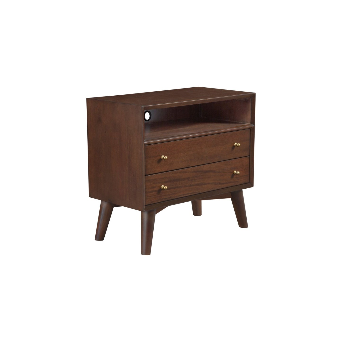 Flynn Large Nightstand, Walnut - Alpine Furniture