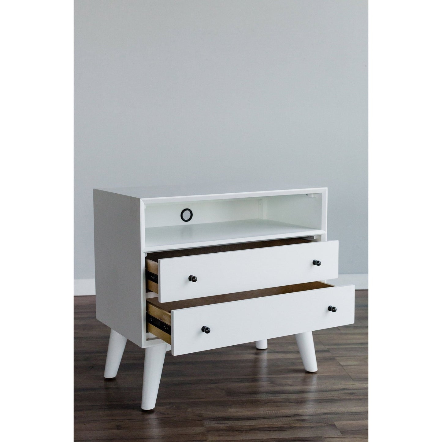 Flynn Large Nightstand, White - Alpine Furniture