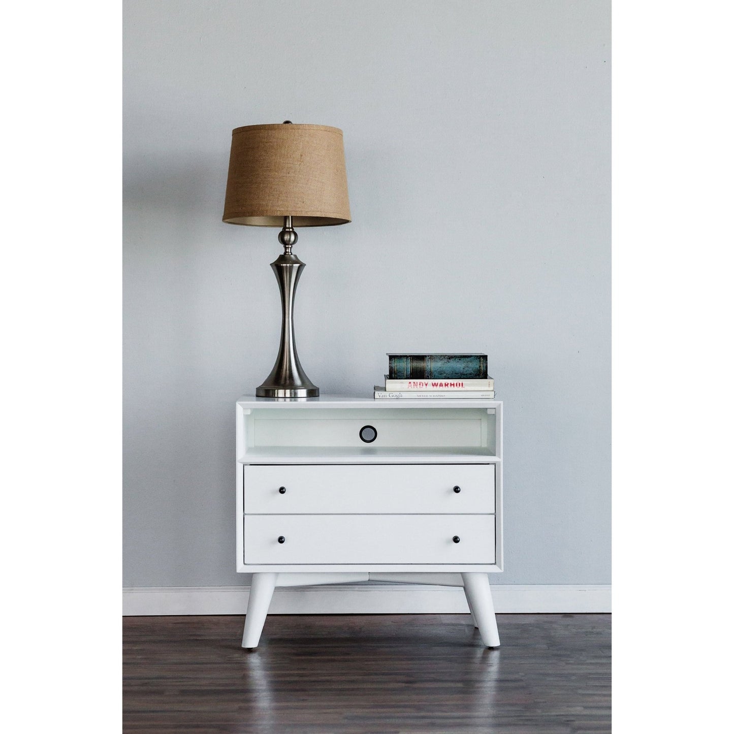 Flynn Large Nightstand, White - Alpine Furniture