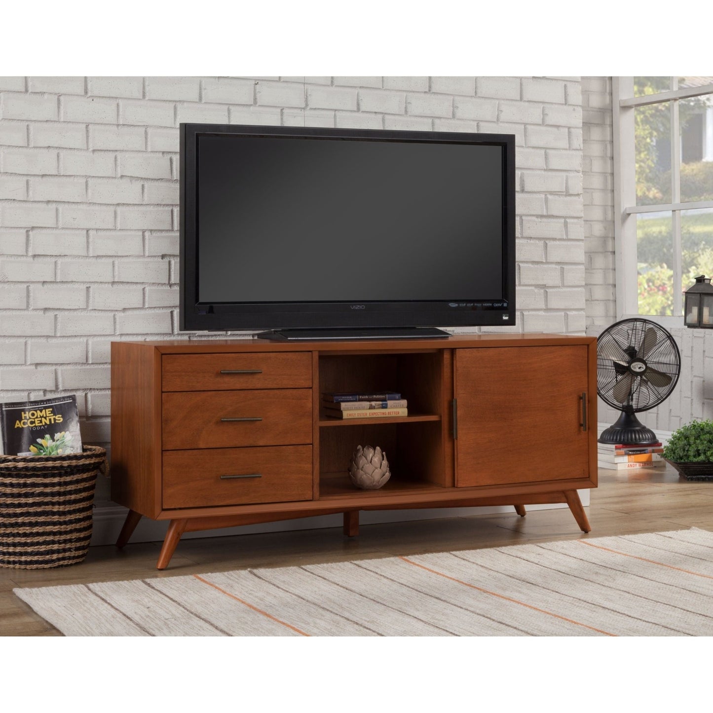 Flynn Large TV Console, Acorn - Alpine Furniture