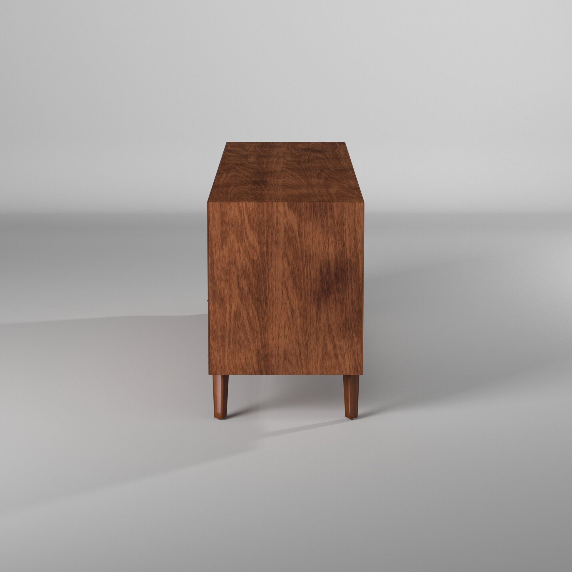 Flynn Large TV Console, Acorn/White - Alpine Furniture