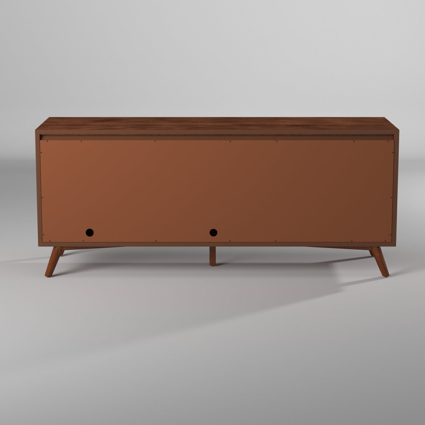 Flynn Large TV Console, Acorn/White - Alpine Furniture