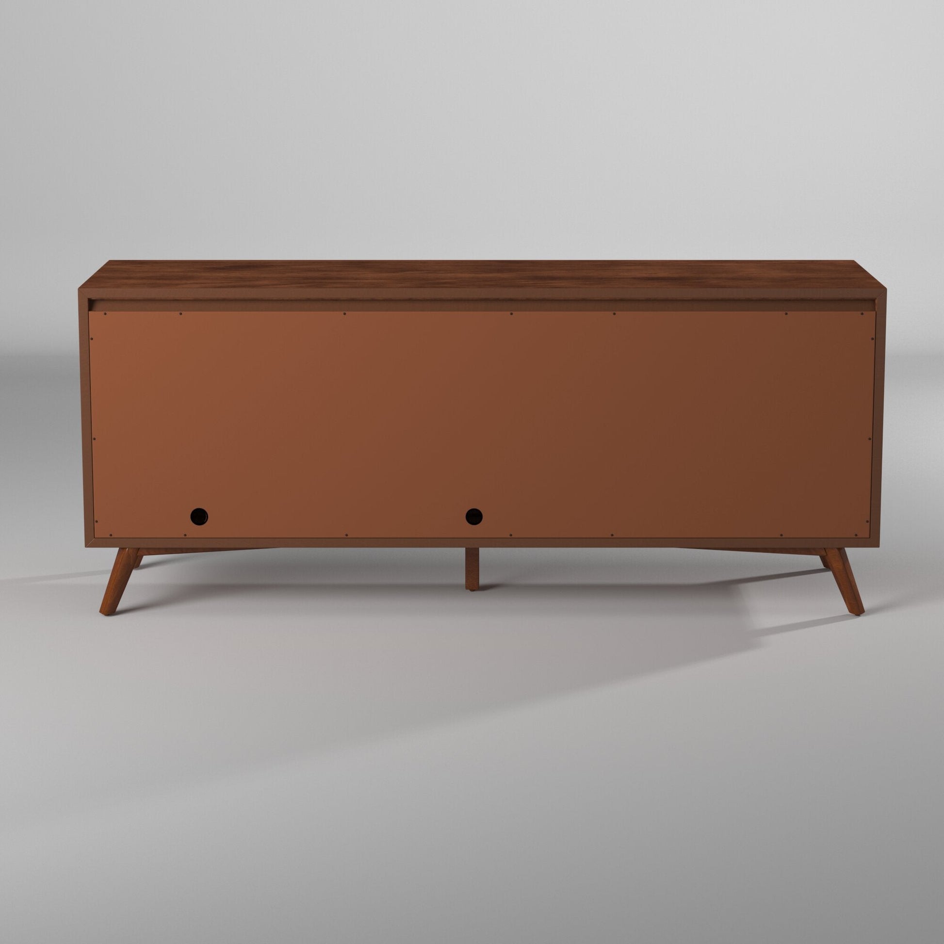 Flynn Large TV Console, Acorn/White - Alpine Furniture