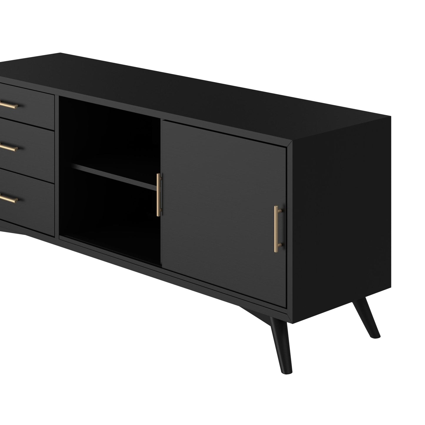 Flynn Large TV Console, Black - Alpine Furniture