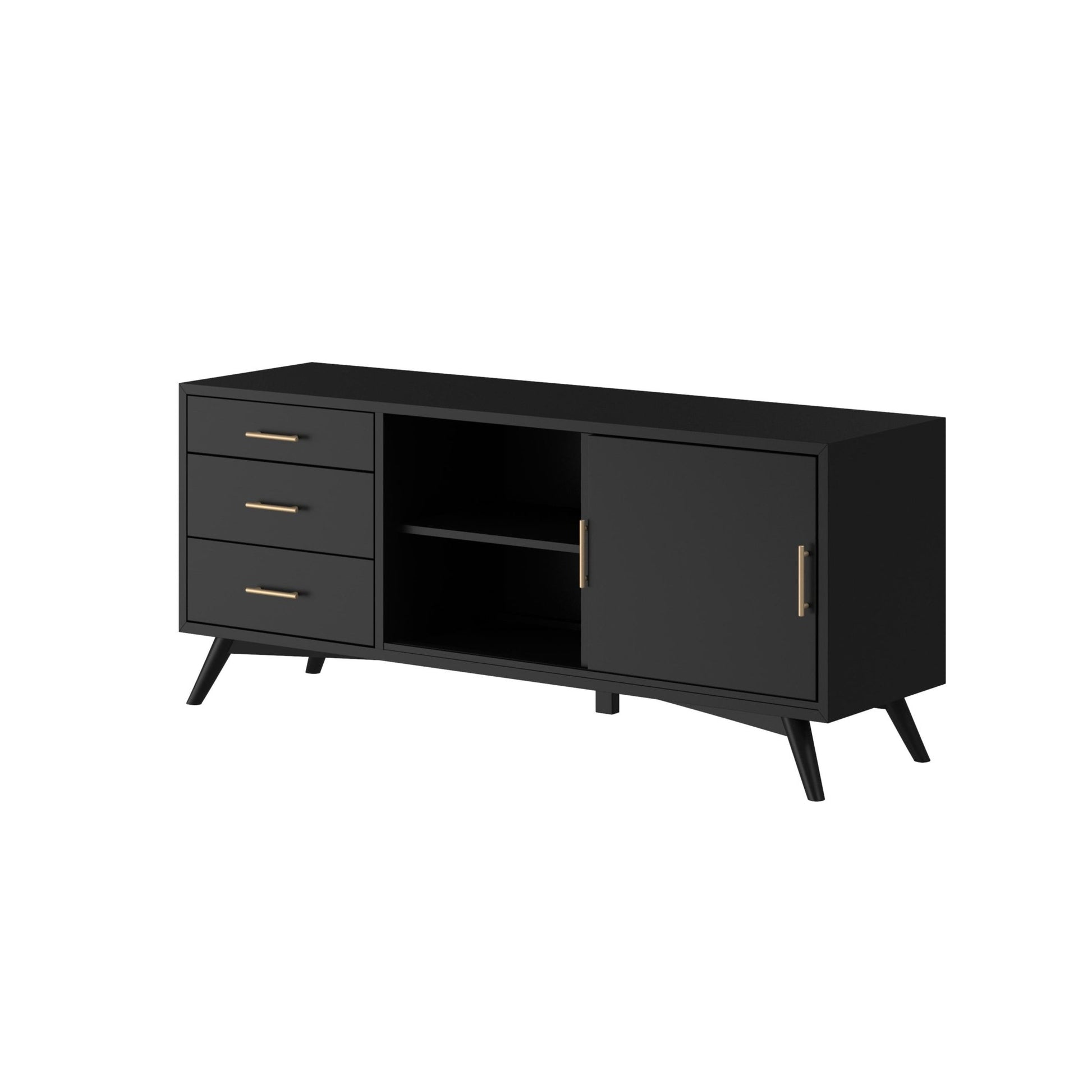 Flynn Large TV Console, Black - Alpine Furniture