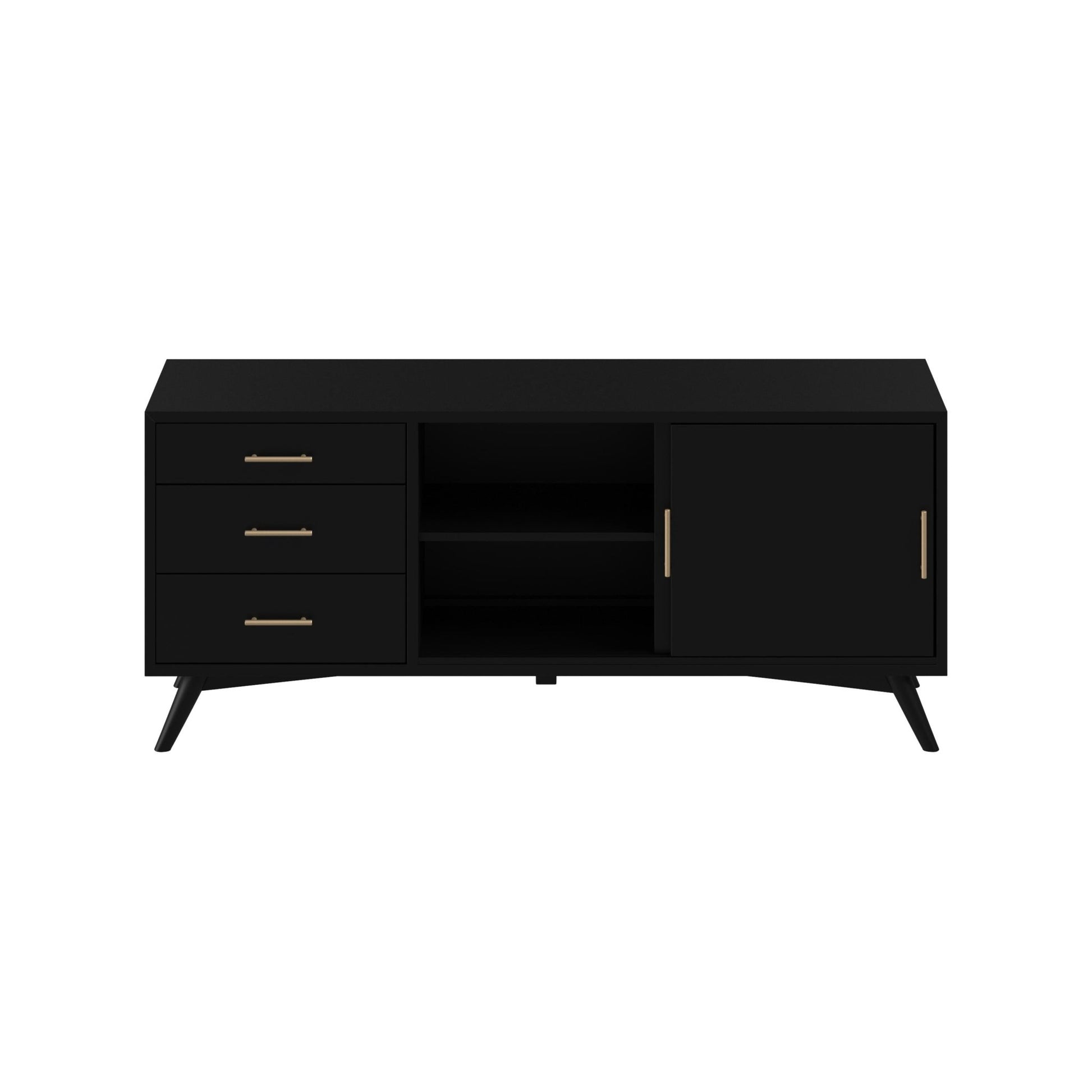 Flynn Large TV Console, Black - Alpine Furniture