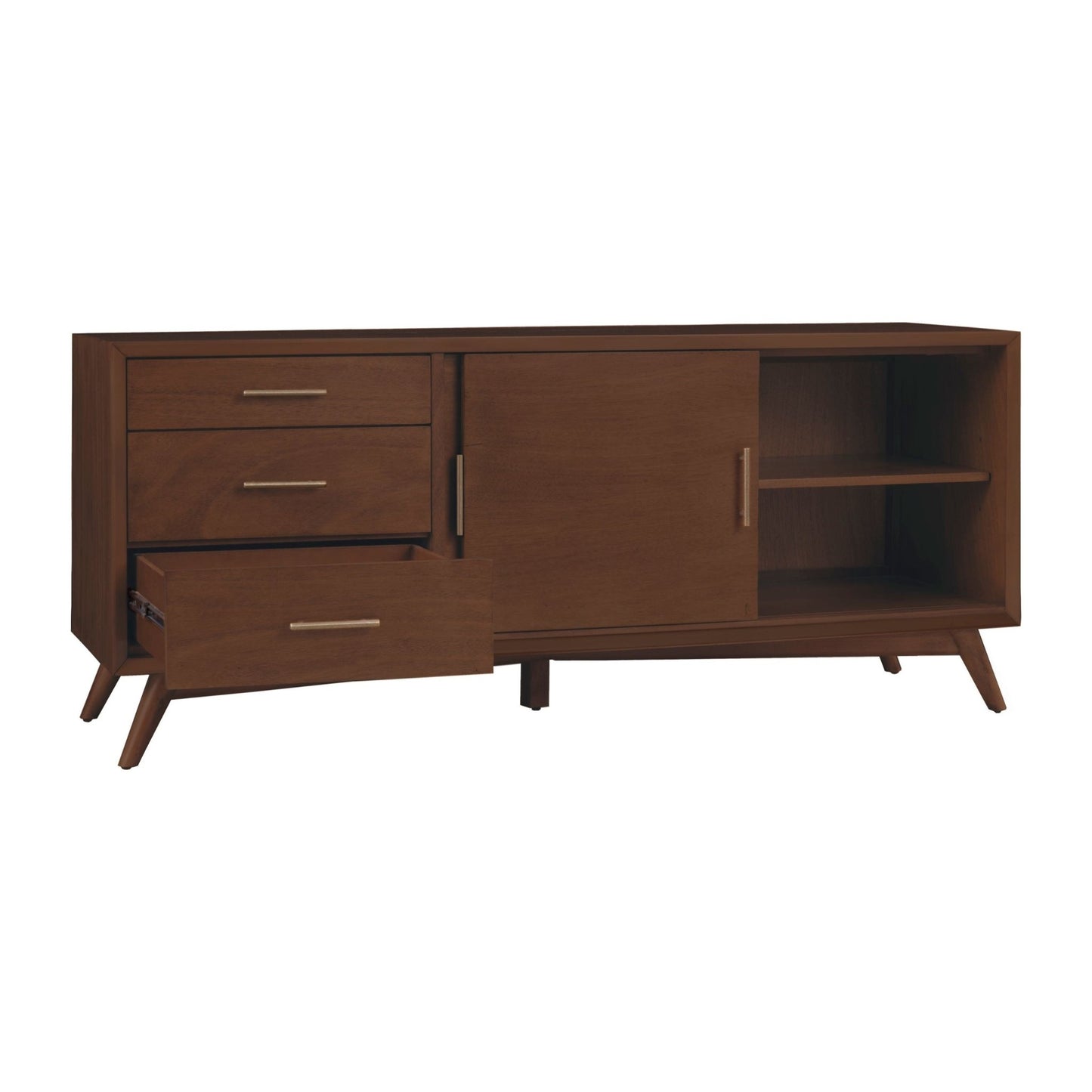 Flynn Large TV Console, Walnut - Alpine Furniture