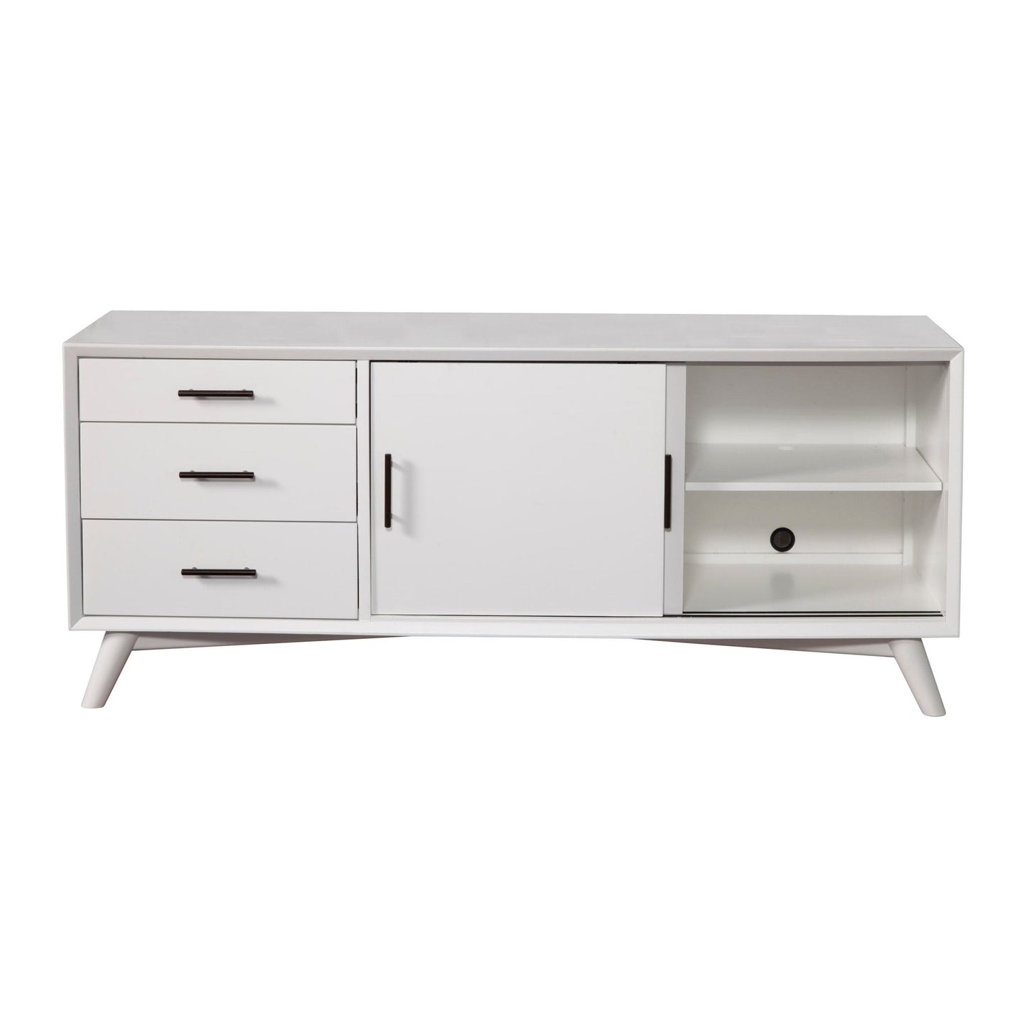 Flynn Large TV Console, White - Alpine Furniture