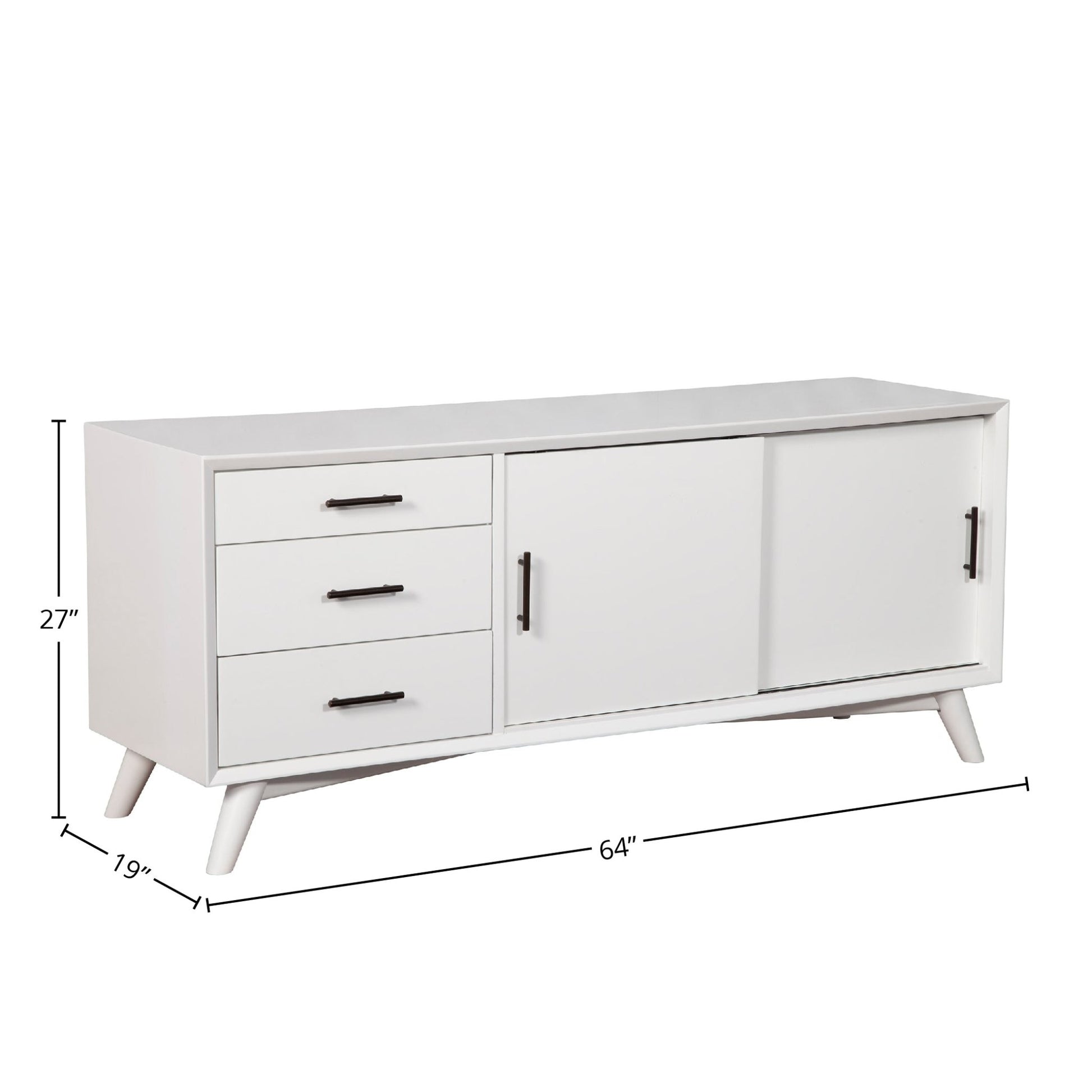 Flynn Large TV Console, White - Alpine Furniture