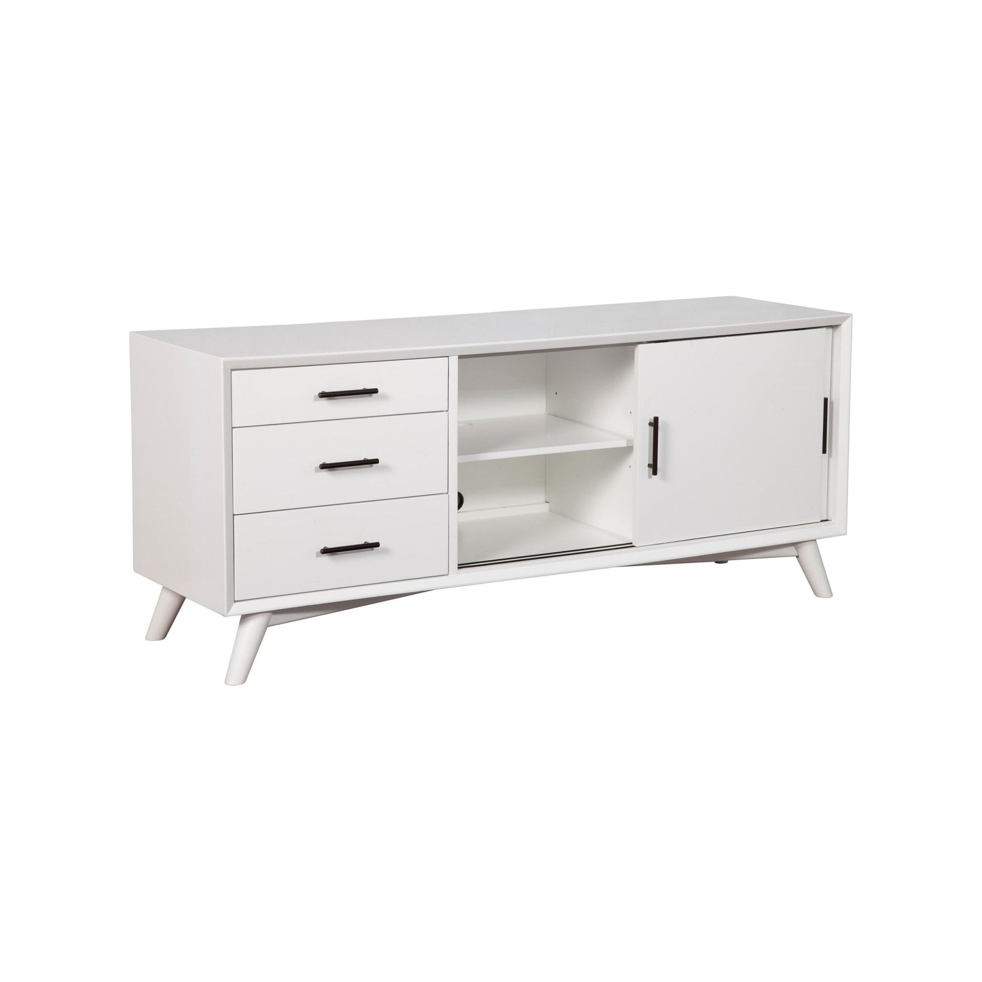 Flynn Large TV Console, White - Alpine Furniture