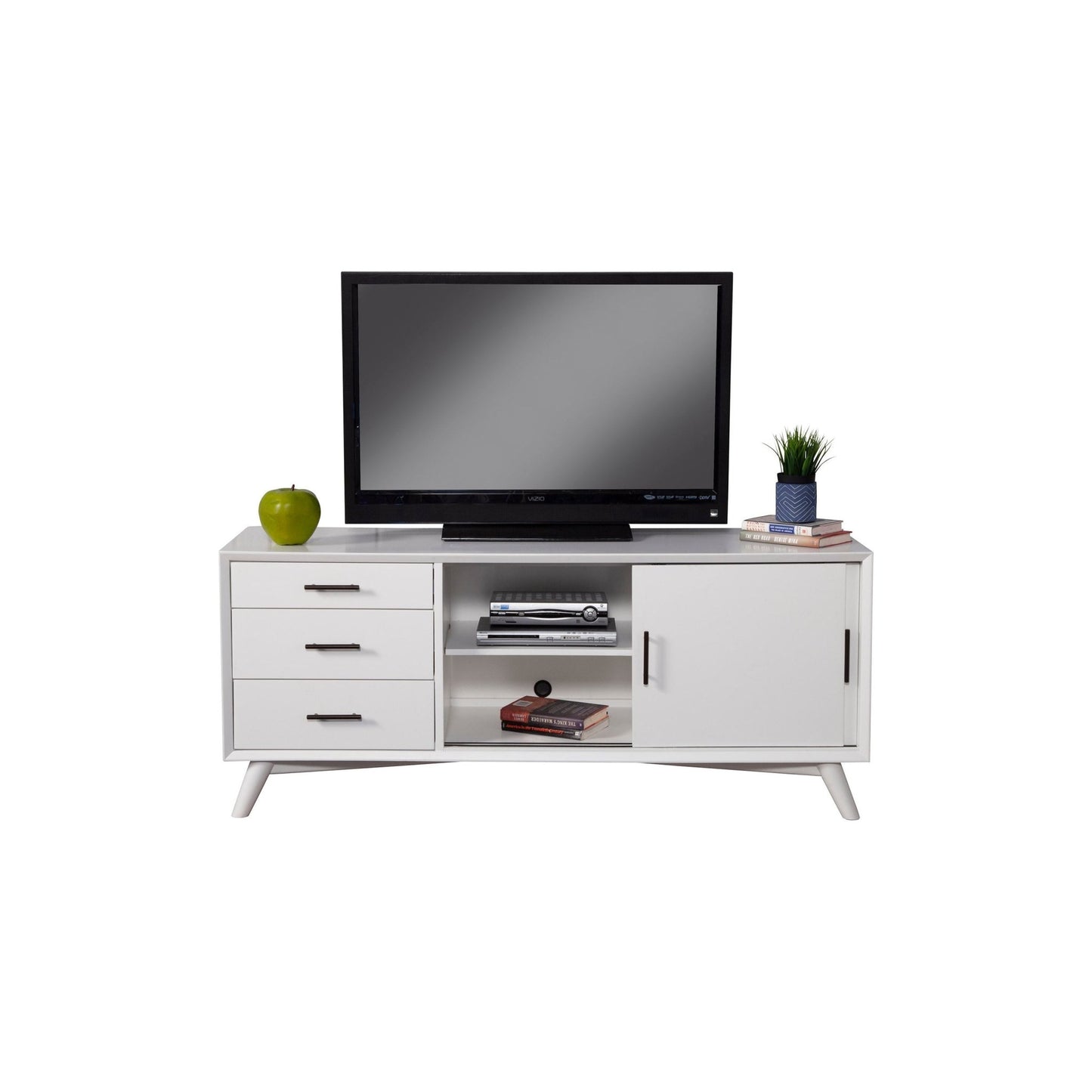 Flynn Large TV Console, White - Alpine Furniture