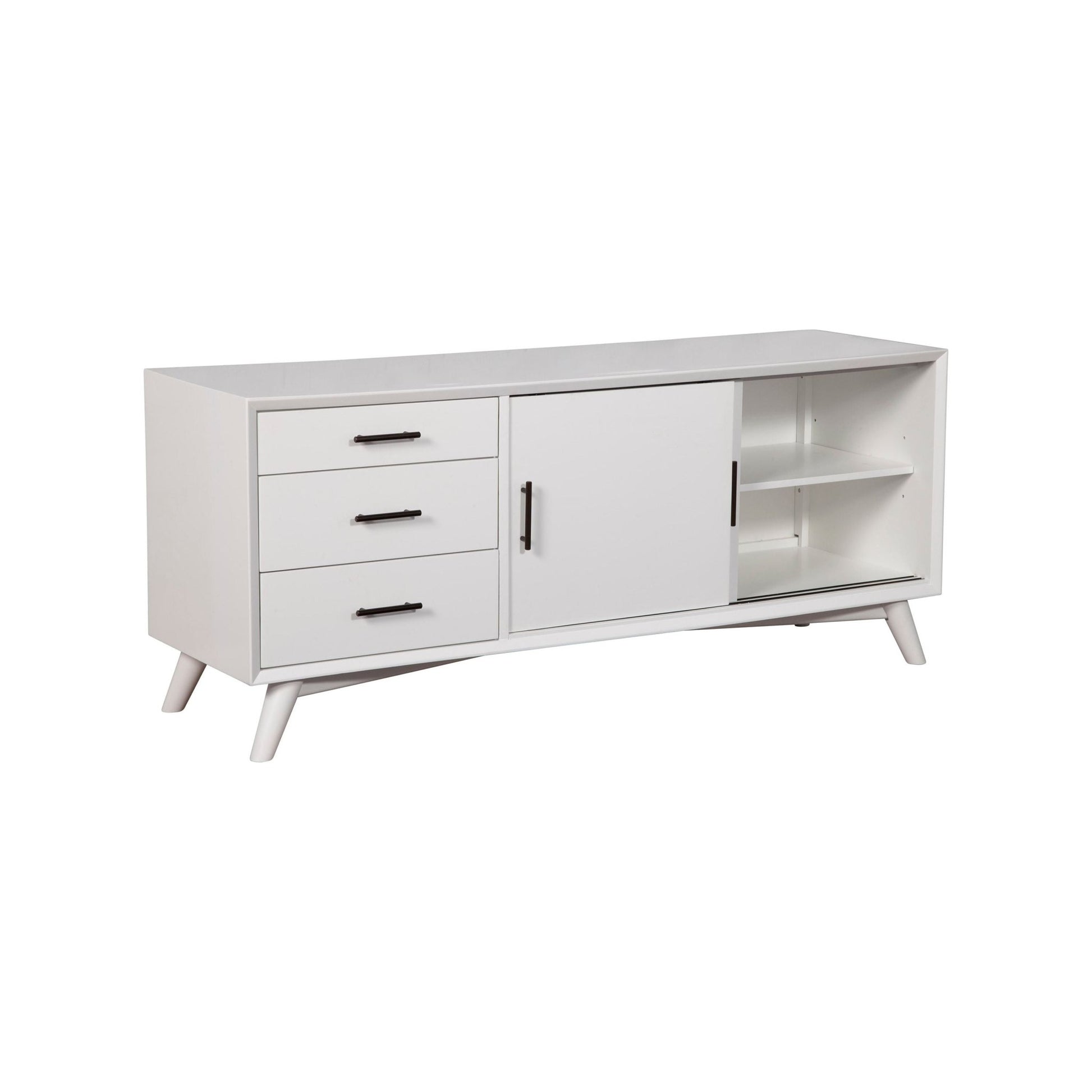 Flynn Large TV Console, White - Alpine Furniture