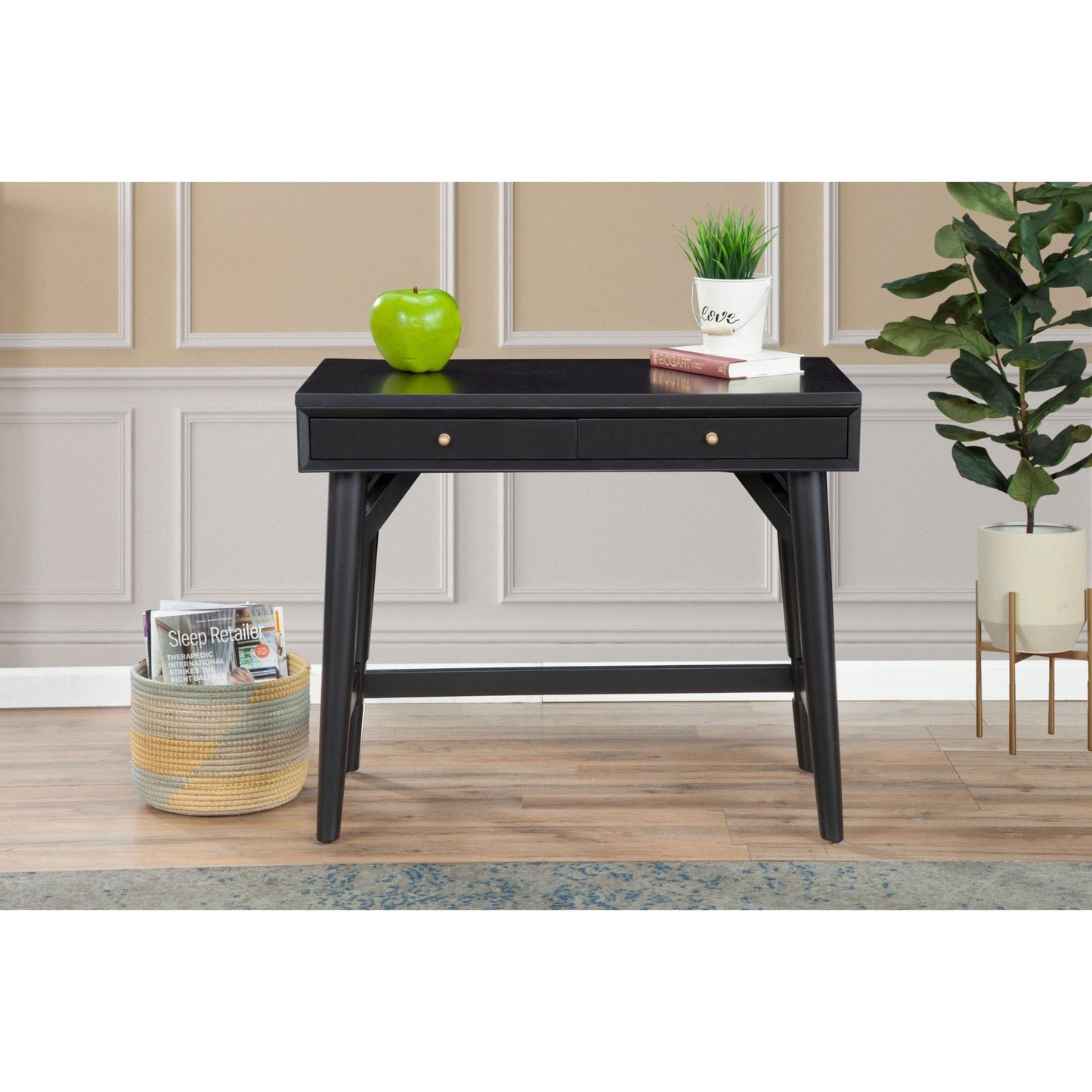 Flynn Mini Desk, Black - Alpine Furniture