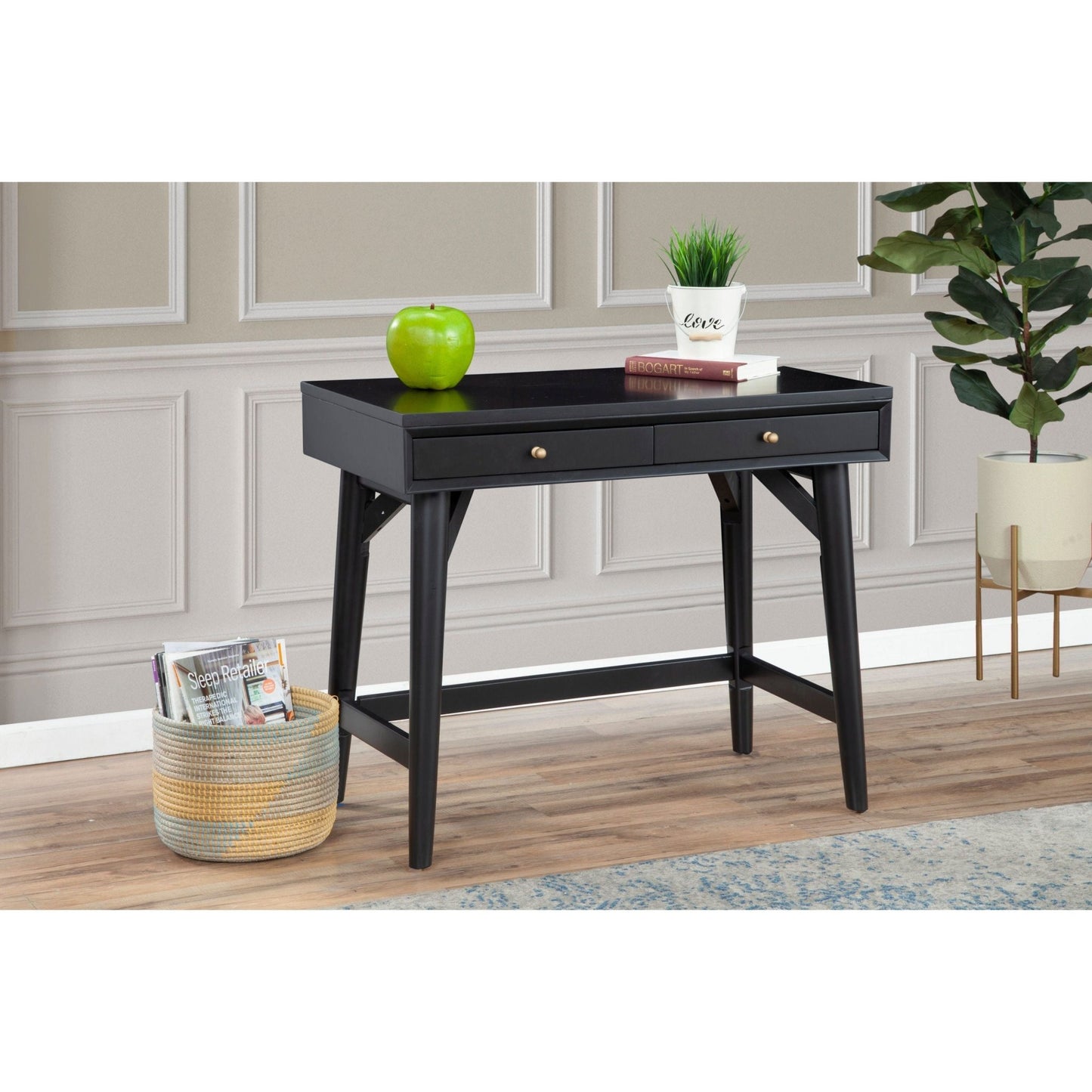 Flynn Mini Desk, Black - Alpine Furniture