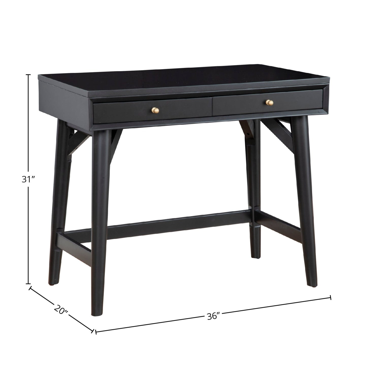 Flynn Mini Desk, Black - Alpine Furniture