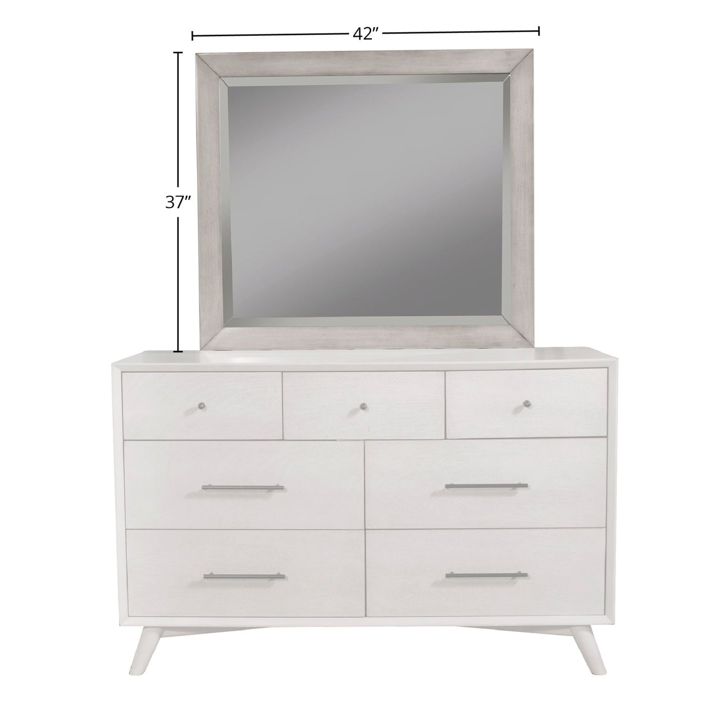 Flynn Mirror, Gray - Alpine Furniture