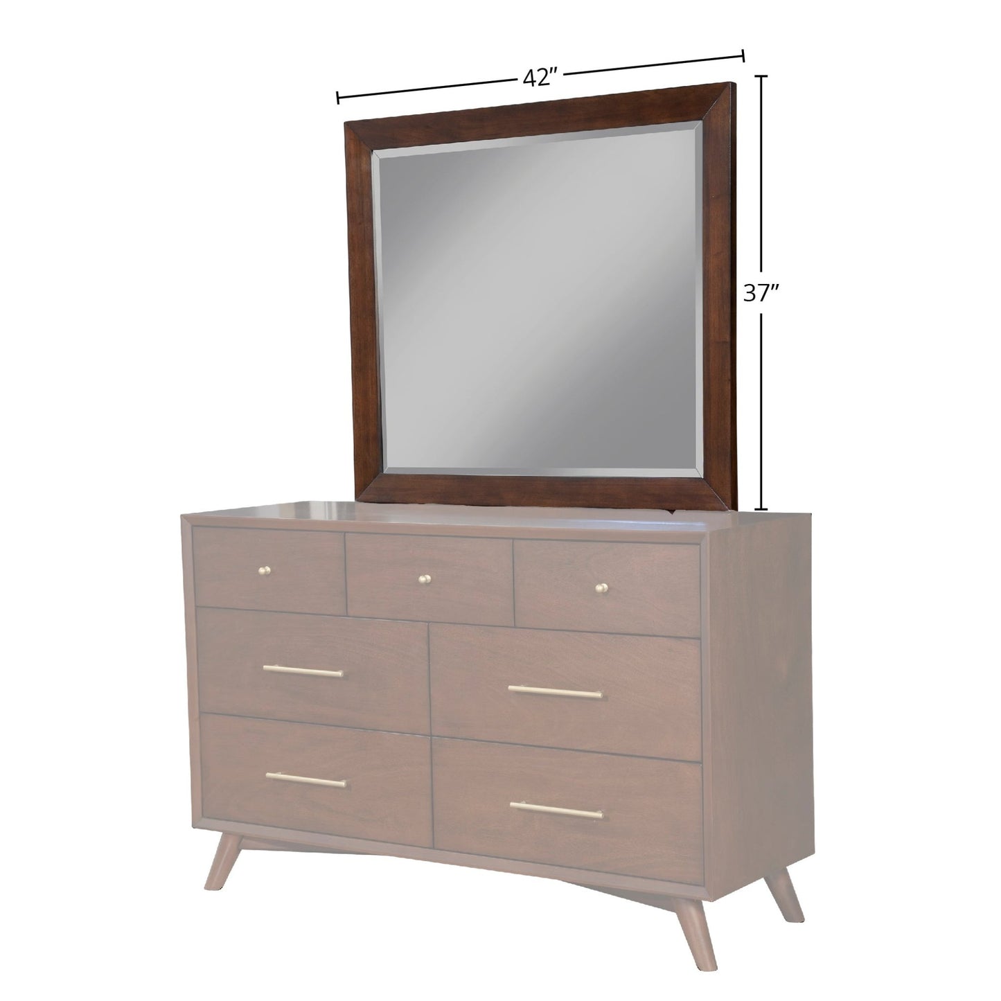 Flynn Mirror, Walnut - Alpine Furniture