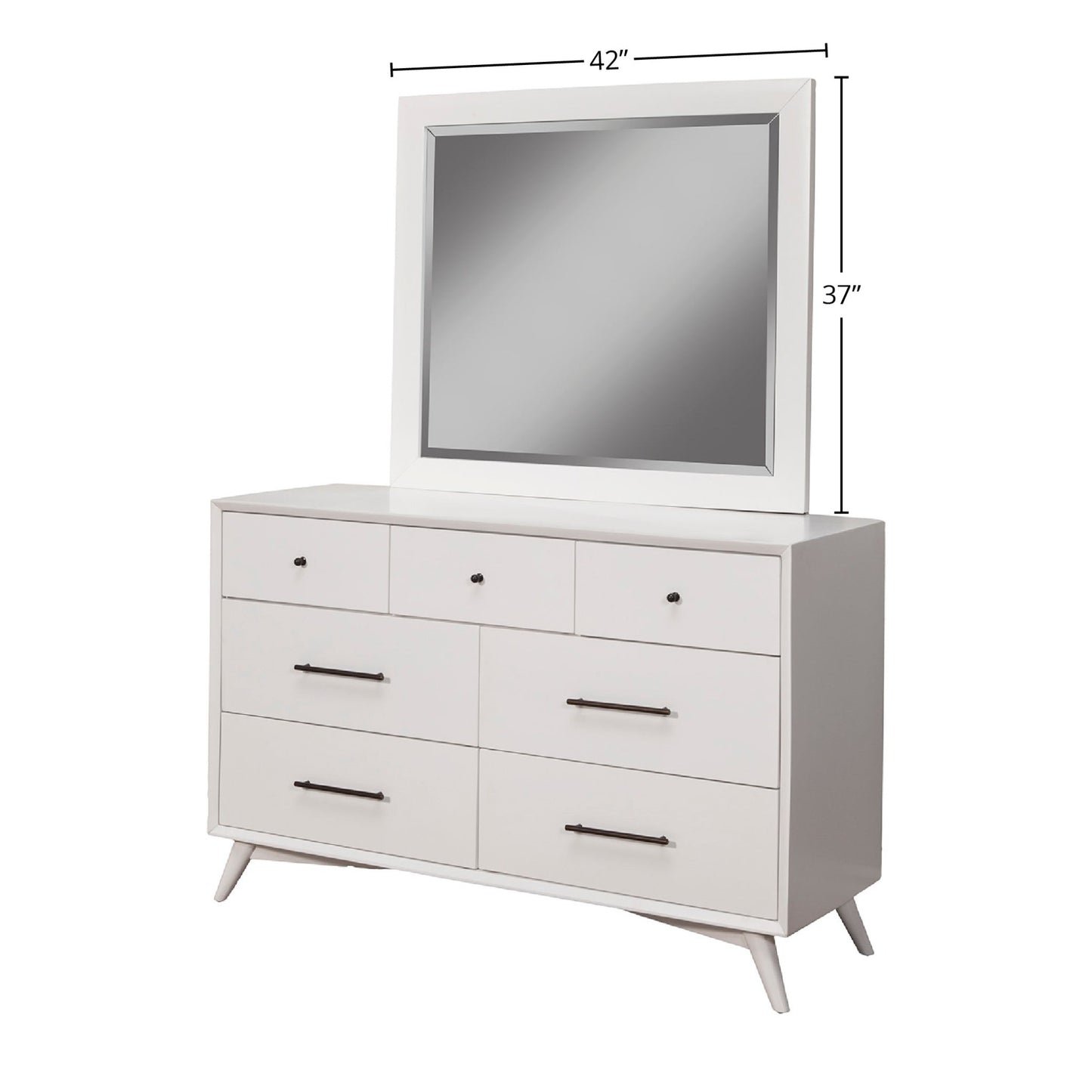 Flynn Mirror, White - Alpine Furniture