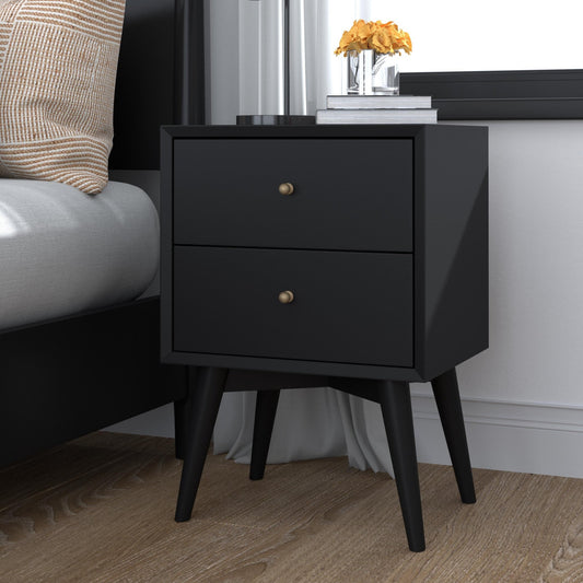 Flynn Nightstand, Black - Alpine Furniture