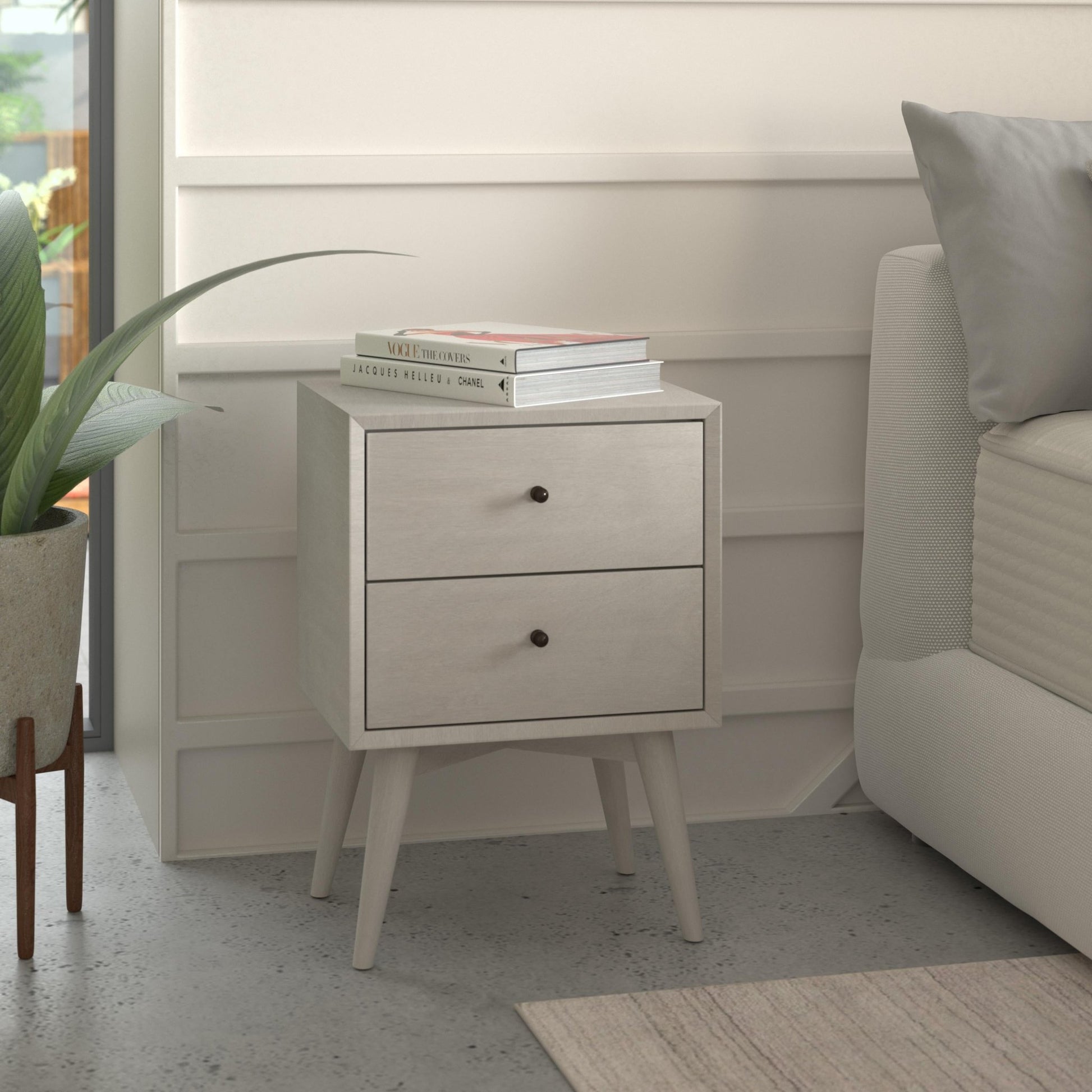 Flynn Nightstand, Gray - Alpine Furniture