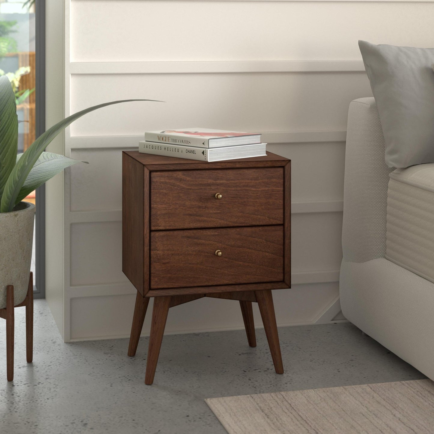 Flynn Nightstand, Walnut - Alpine Furniture