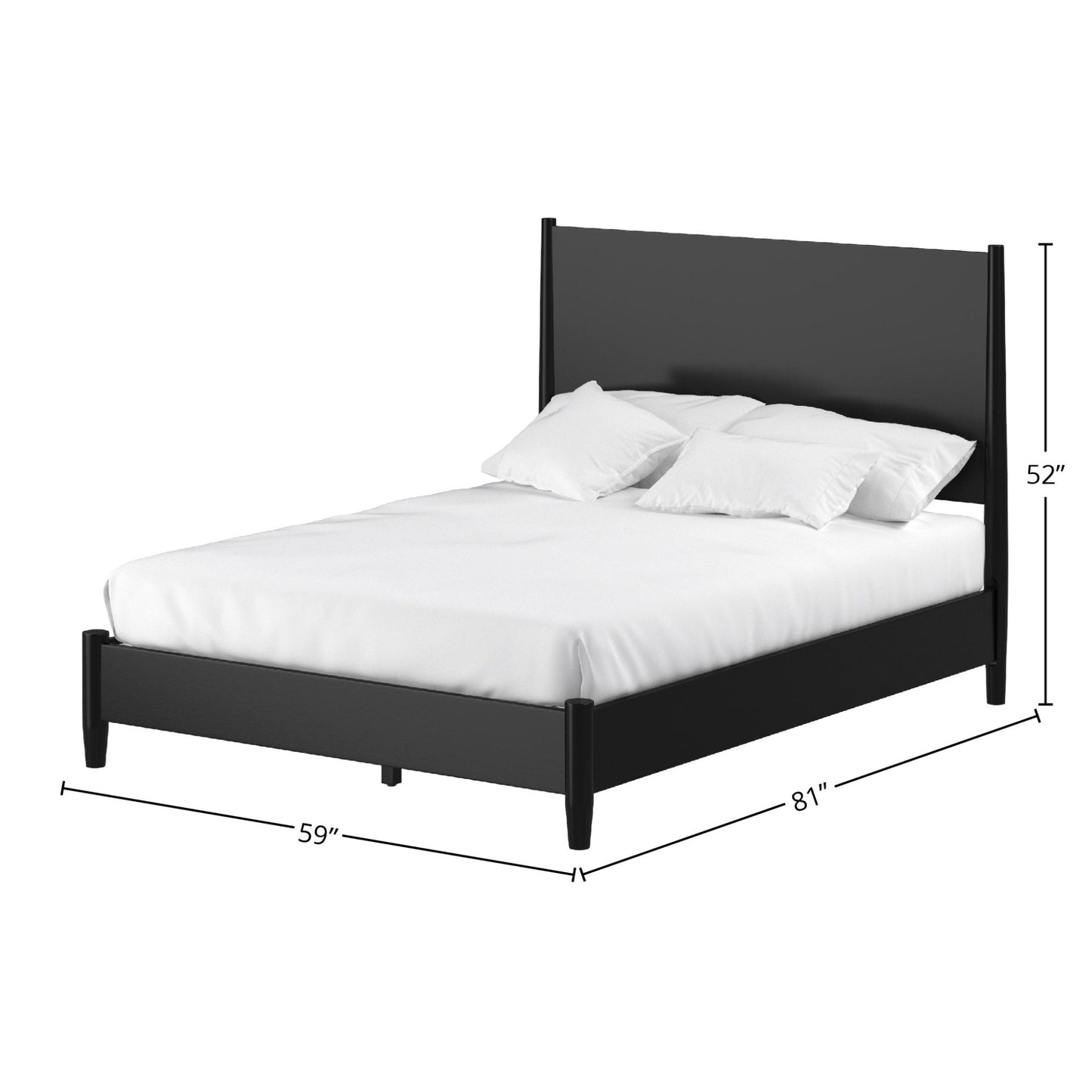 Flynn Panel Bed, Black - Alpine Furniture