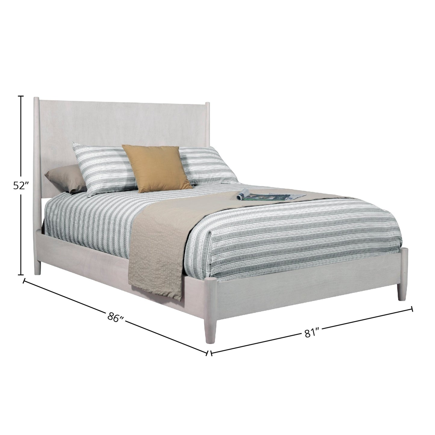 Flynn Panel Bed, Gray - Alpine Furniture