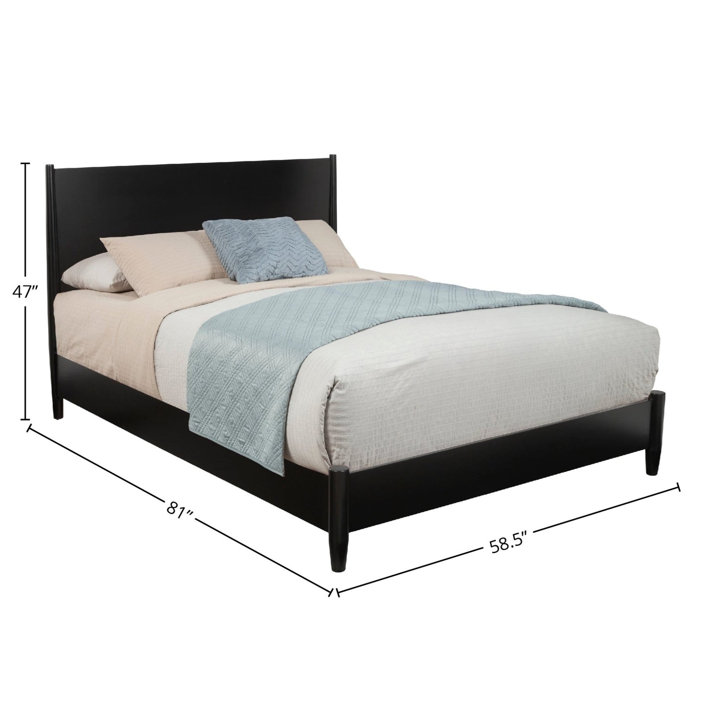 Flynn Platform Bed, Black - Alpine Furniture