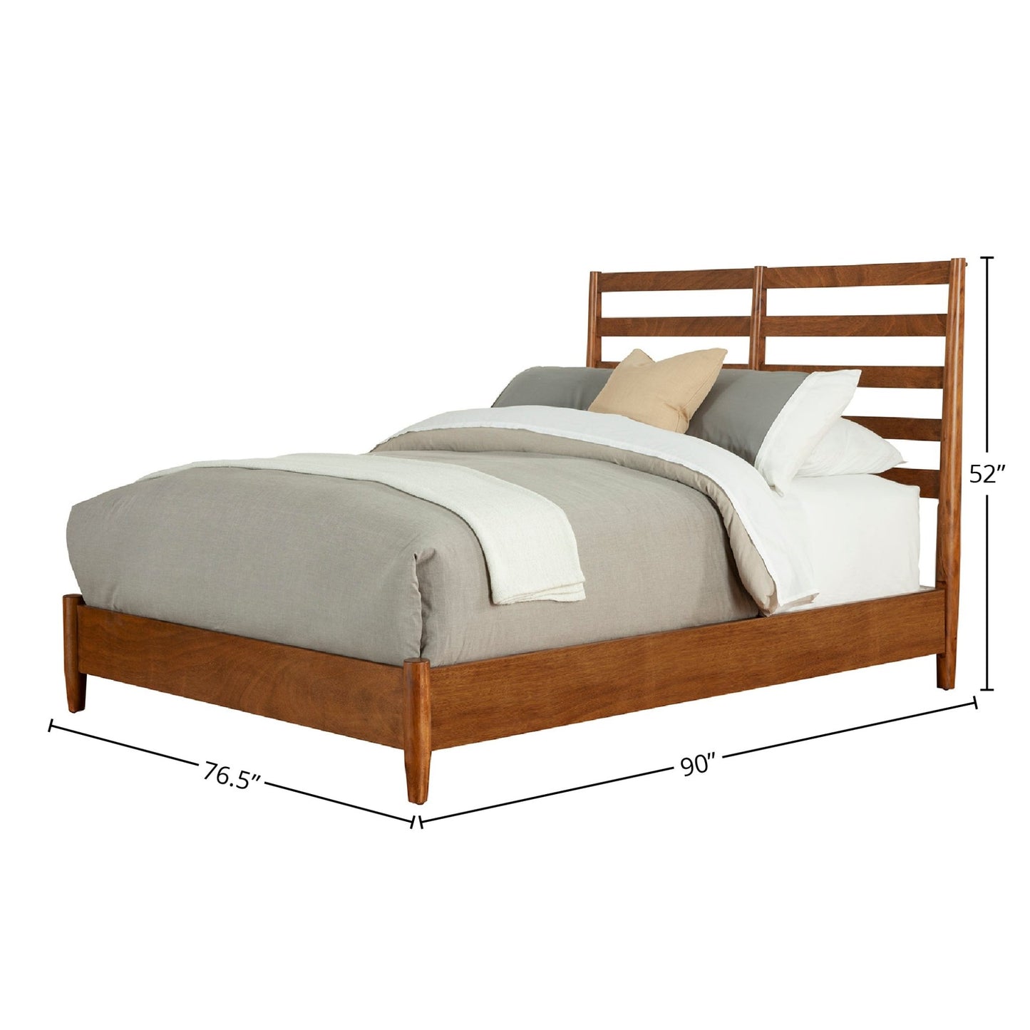 Flynn Retro Bed, Acorn - Alpine Furniture