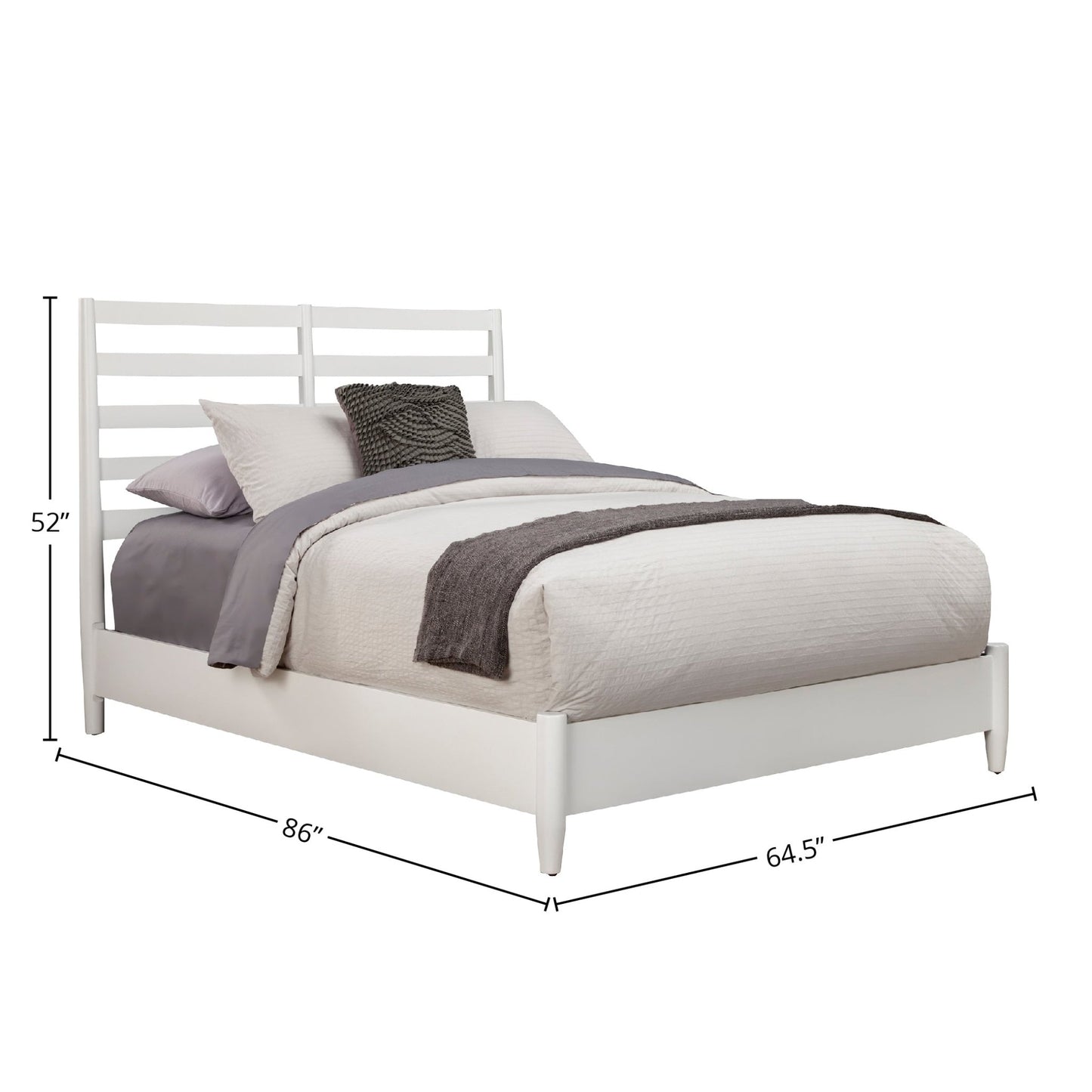 Flynn Retro Bed, White - Alpine Furniture
