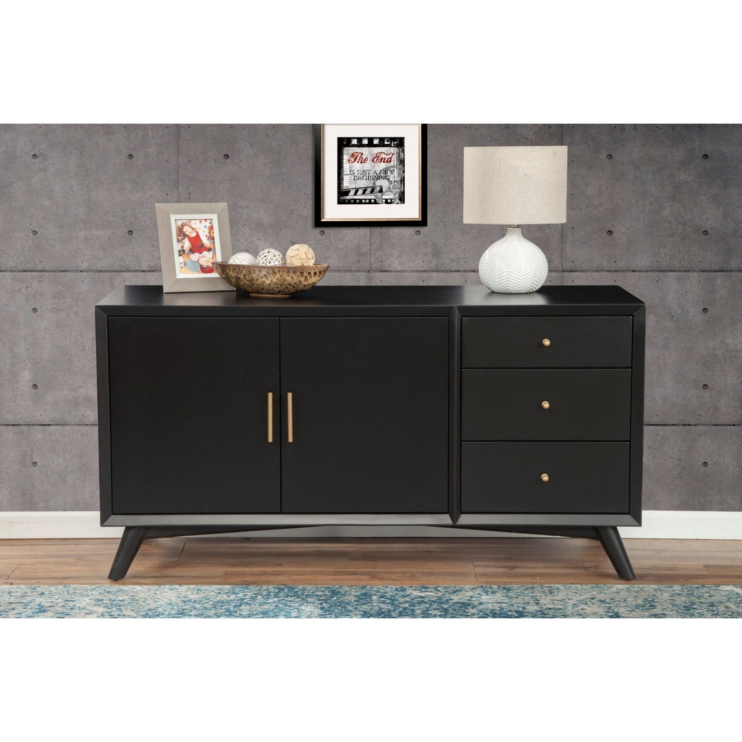 Flynn Sideboard, Black - Alpine Furniture