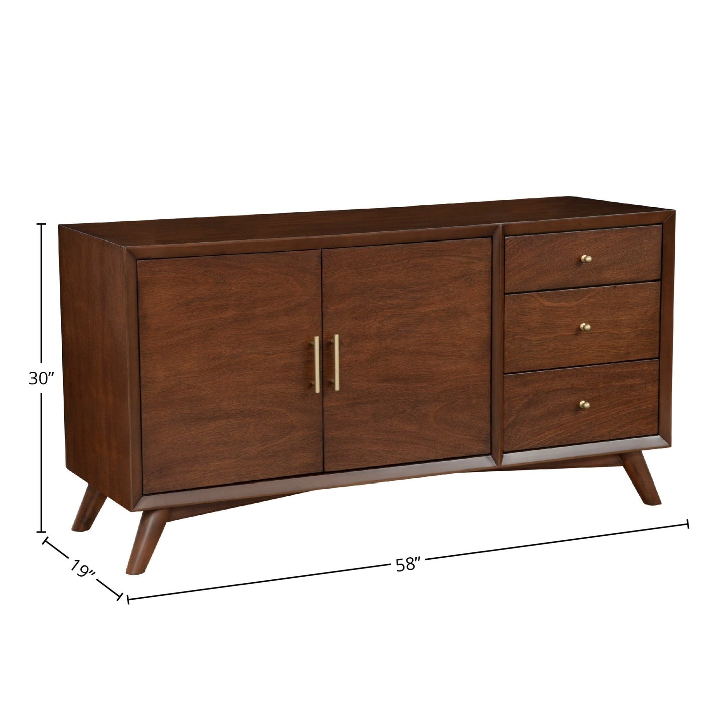 Flynn Sideboard, Walnut - Alpine Furniture