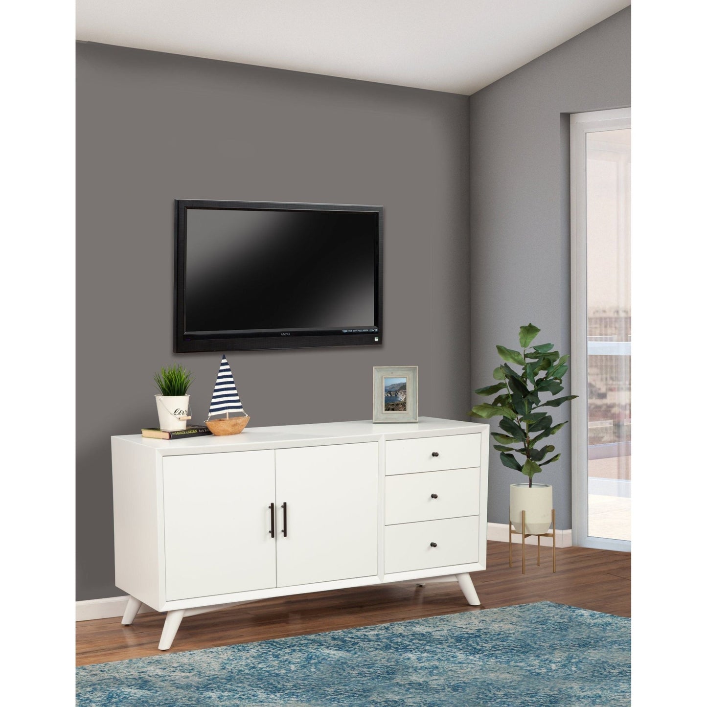 Flynn Sideboard, White - Alpine Furniture