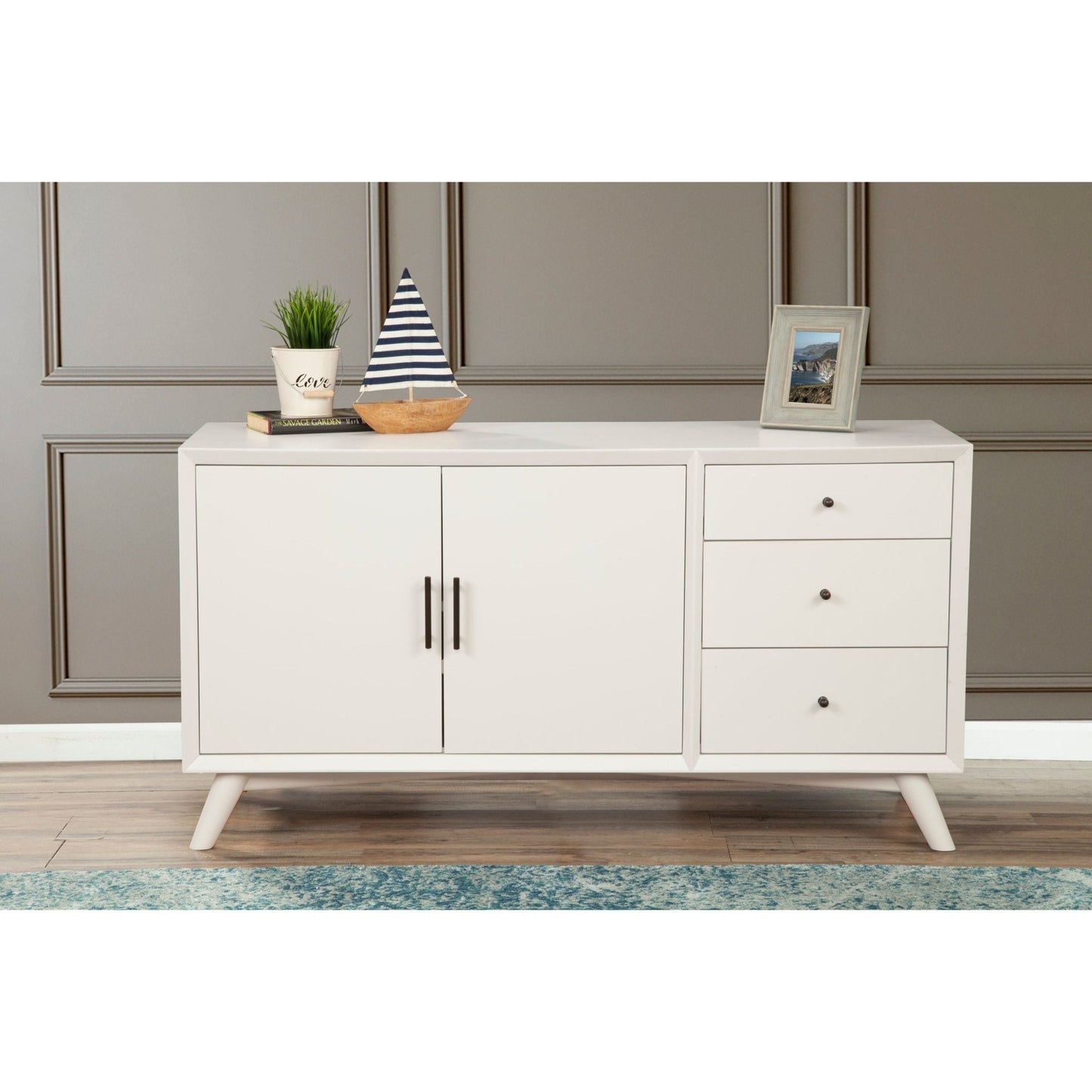 Flynn Sideboard, White - Alpine Furniture