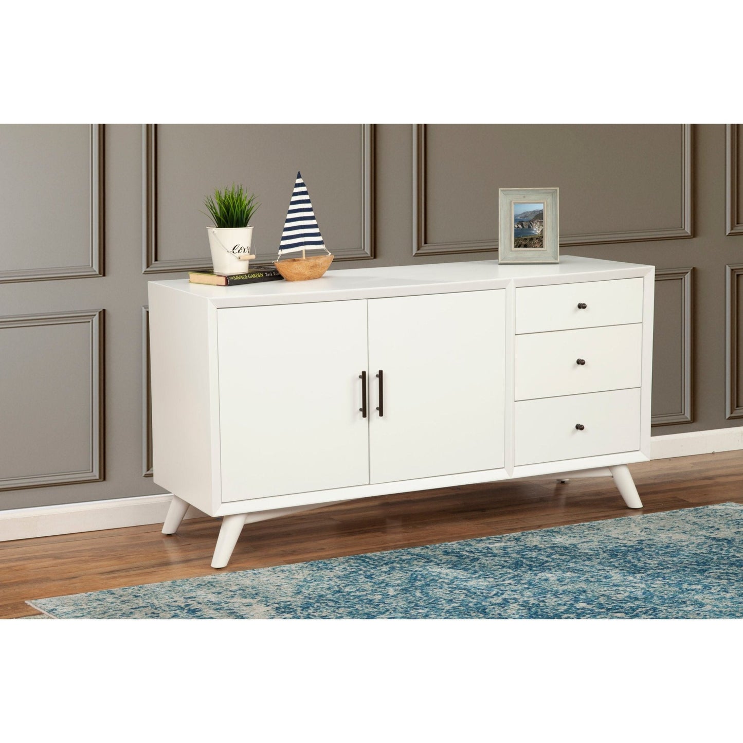 Flynn Sideboard, White - Alpine Furniture