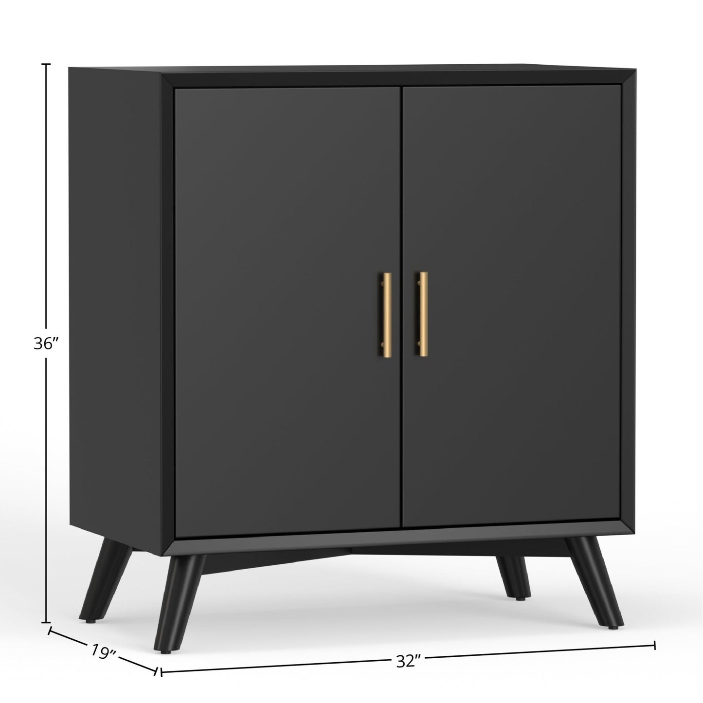 Flynn Small Bar Cabinet, Black - Alpine Furniture