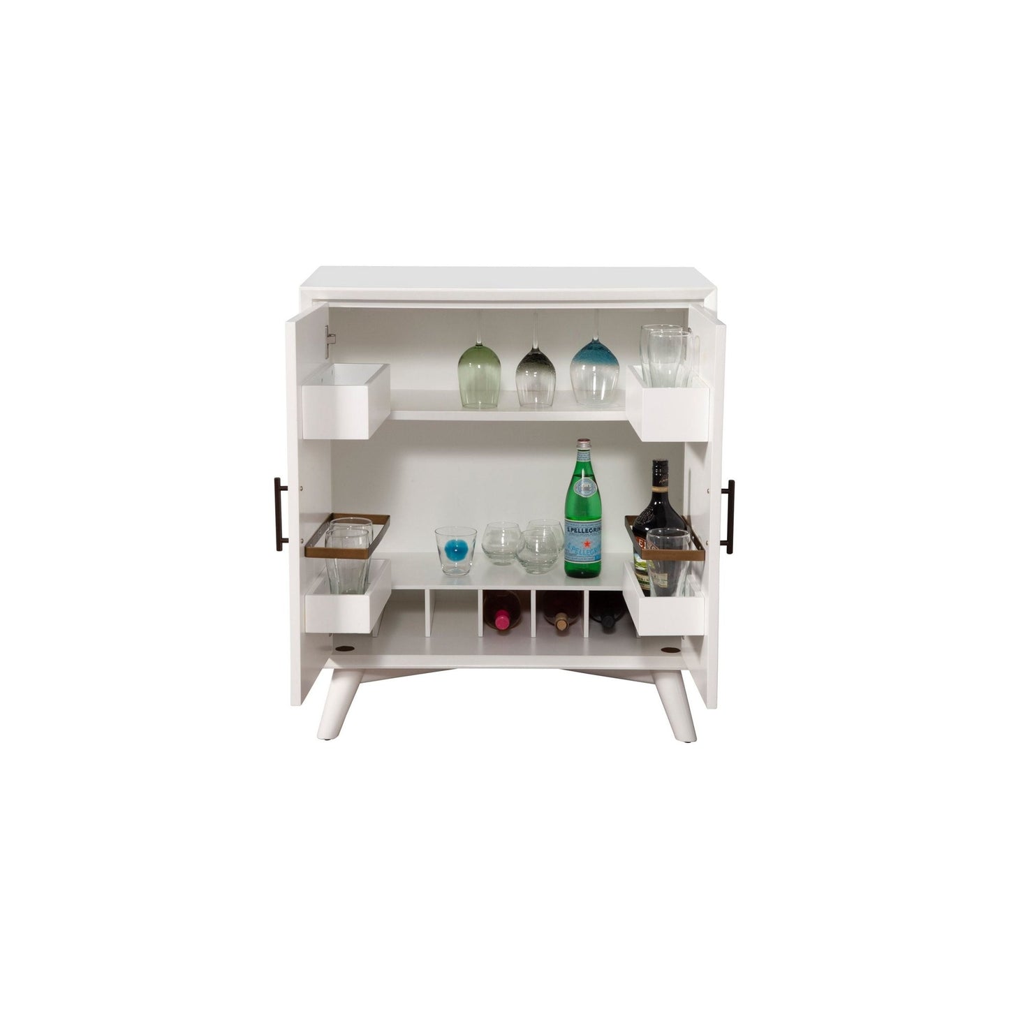 Flynn Small Bar Cabinet, White - Alpine Furniture
