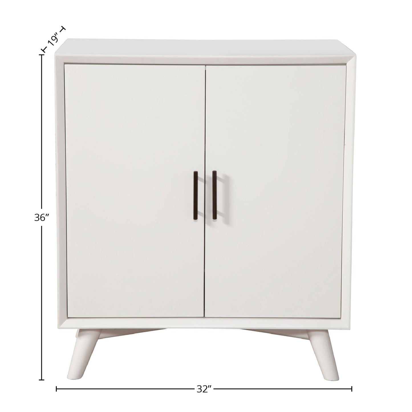 Flynn Small Bar Cabinet, White - Alpine Furniture