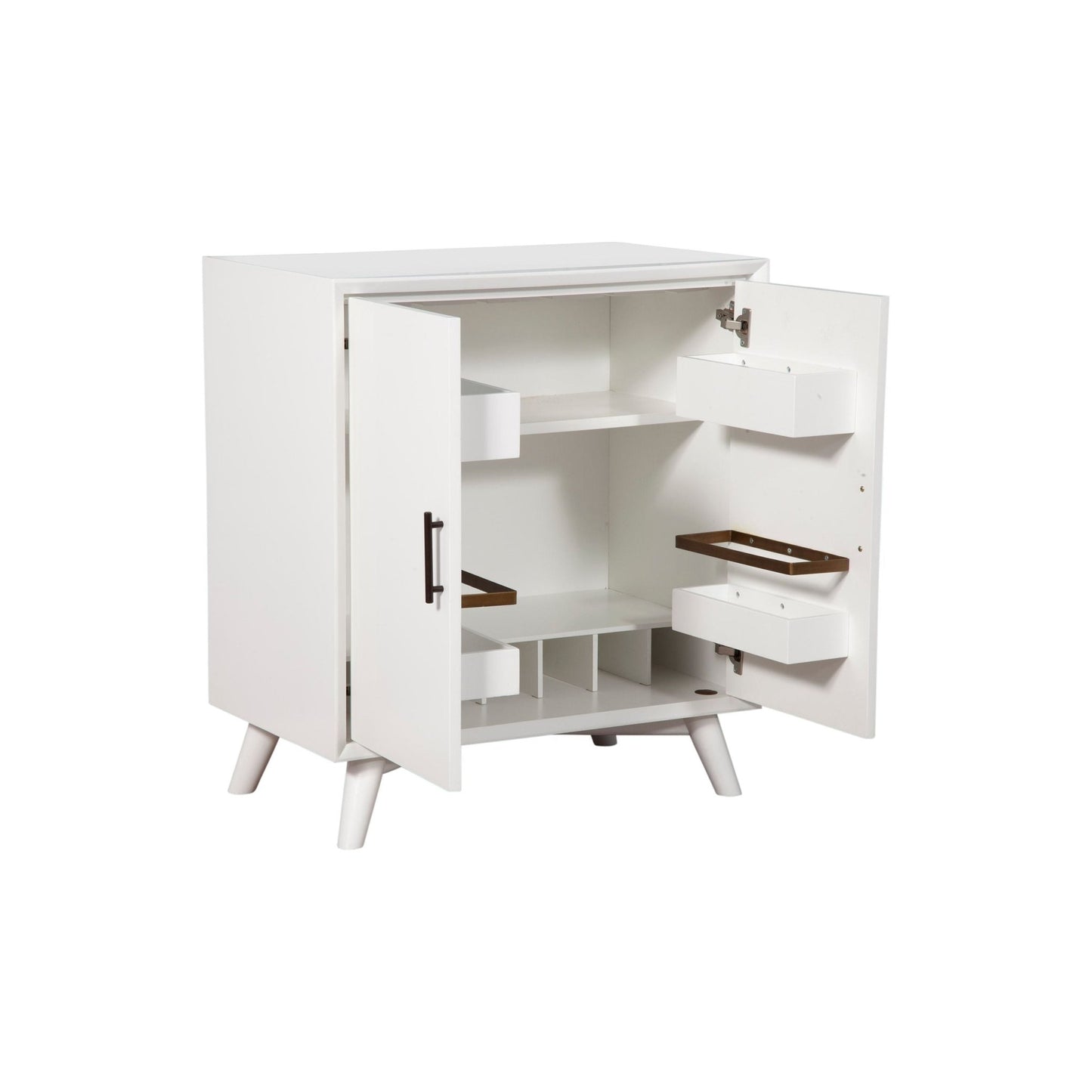 Flynn Small Bar Cabinet, White - Alpine Furniture
