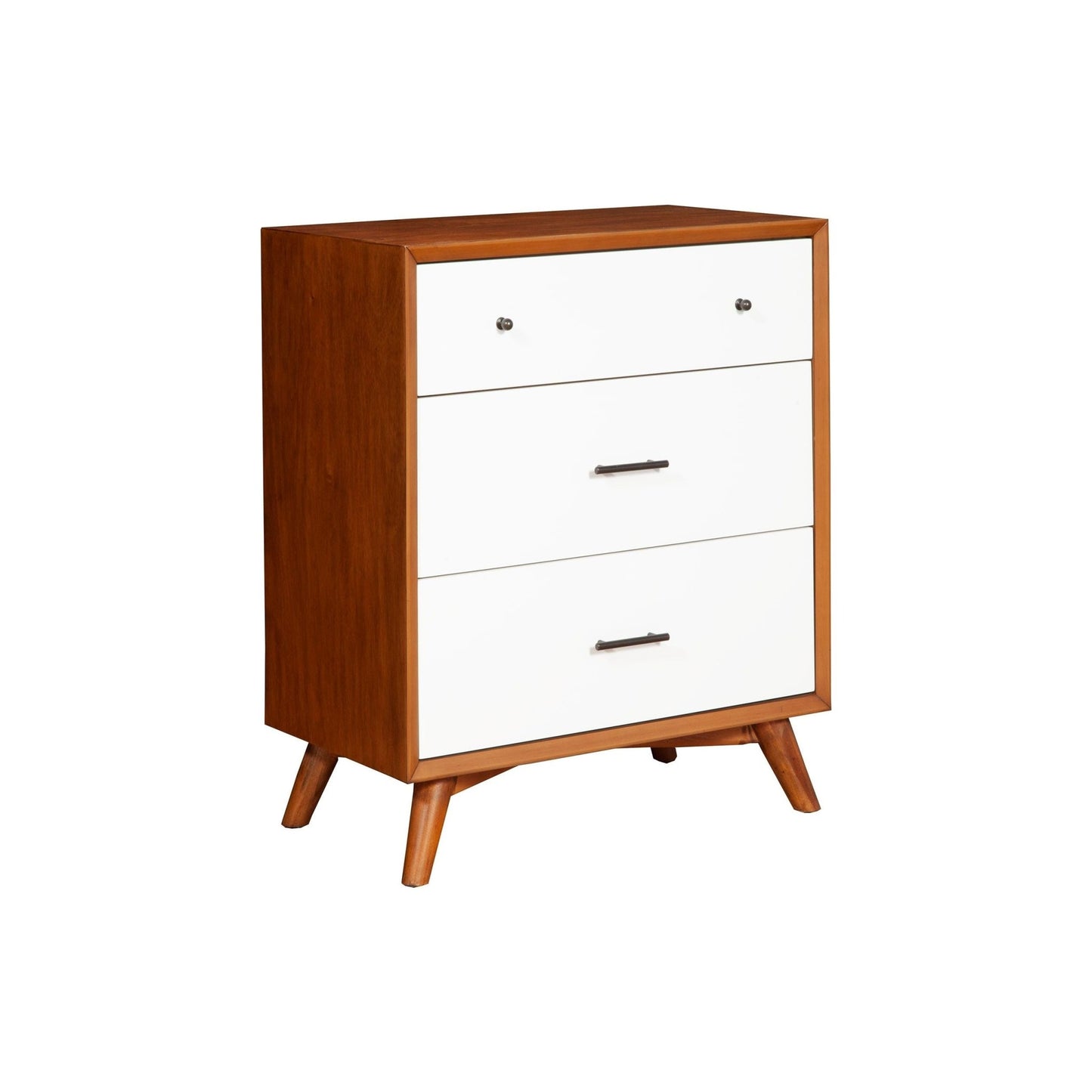 Flynn Small Chest, Acorn & White - Alpine Furniture