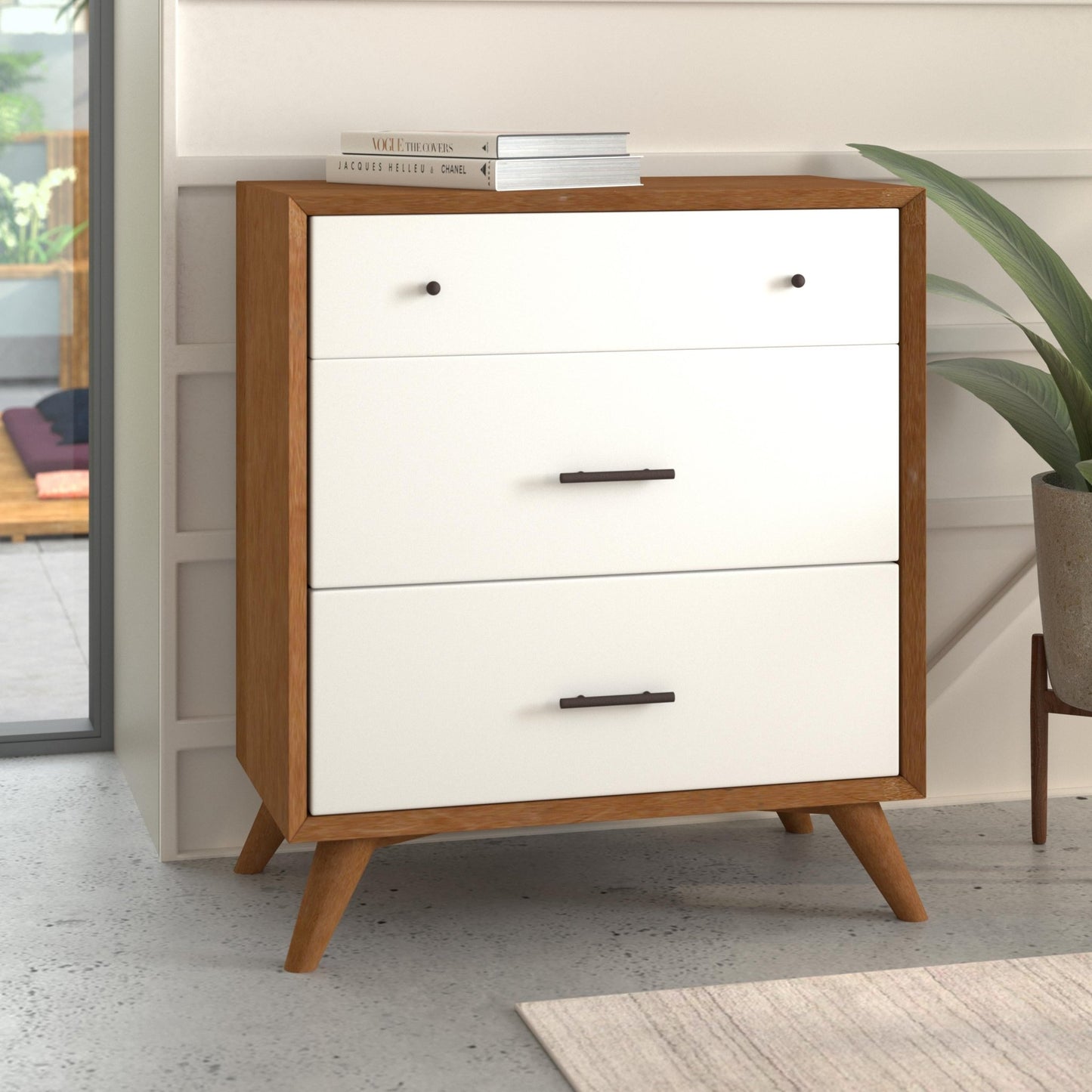 Flynn Small Chest, Acorn & White - Alpine Furniture