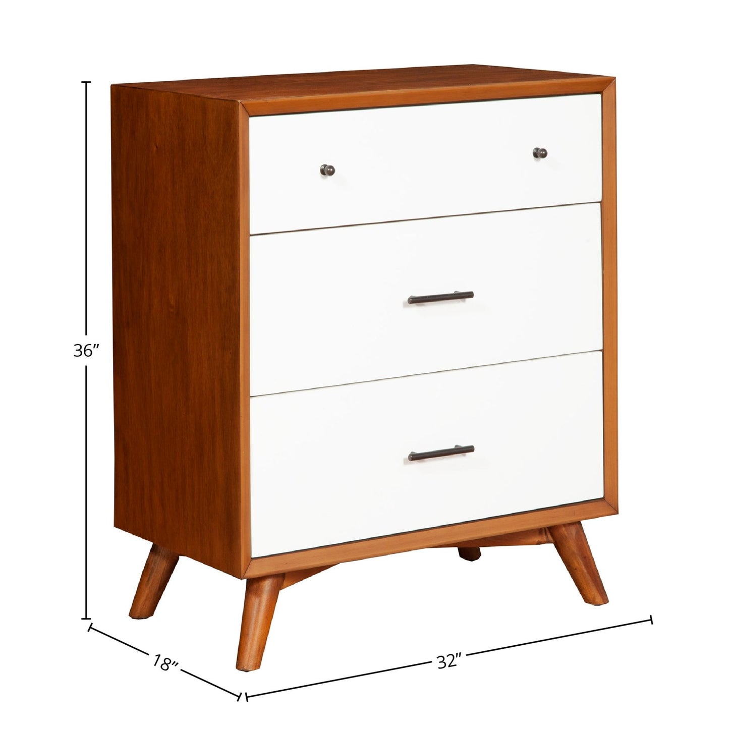 Flynn Small Chest, Acorn & White - Alpine Furniture