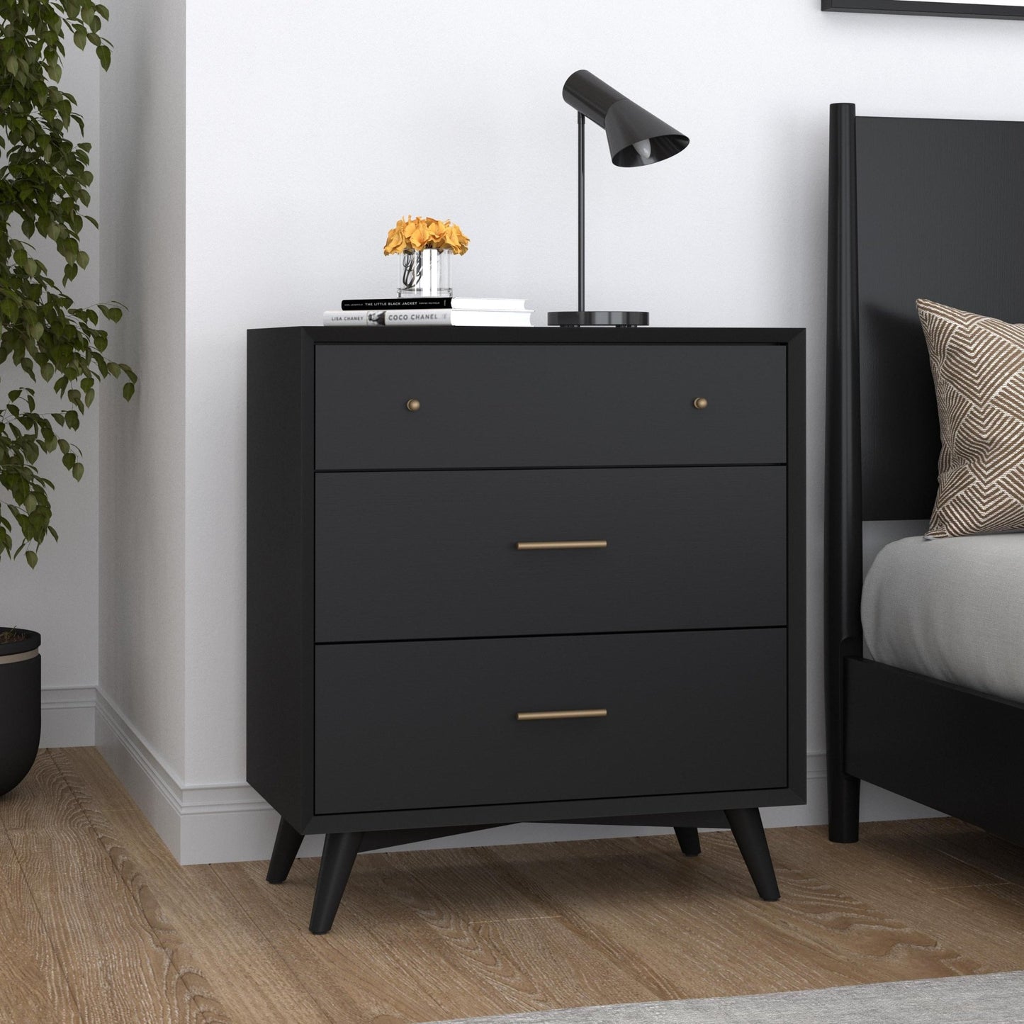 Flynn Small Chest, Black - Alpine Furniture